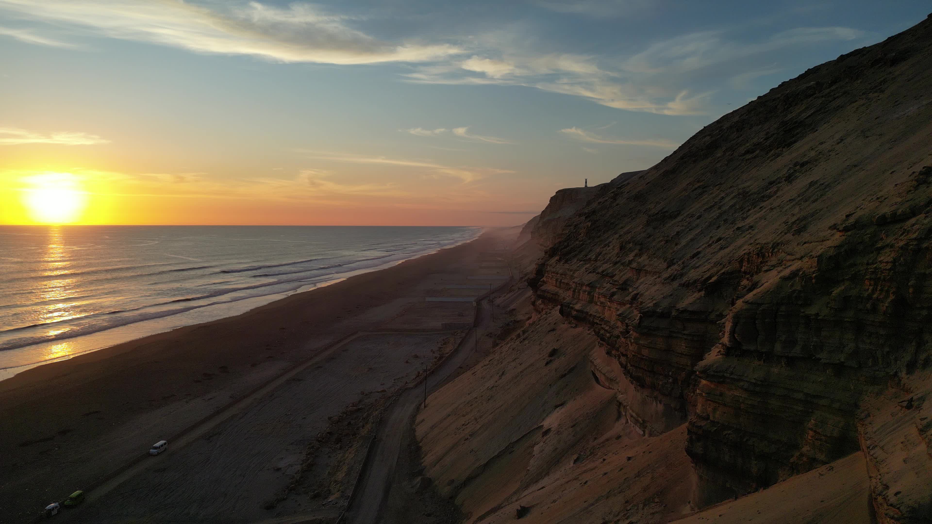 Beautiful drone video of the Pacific coast in Perù