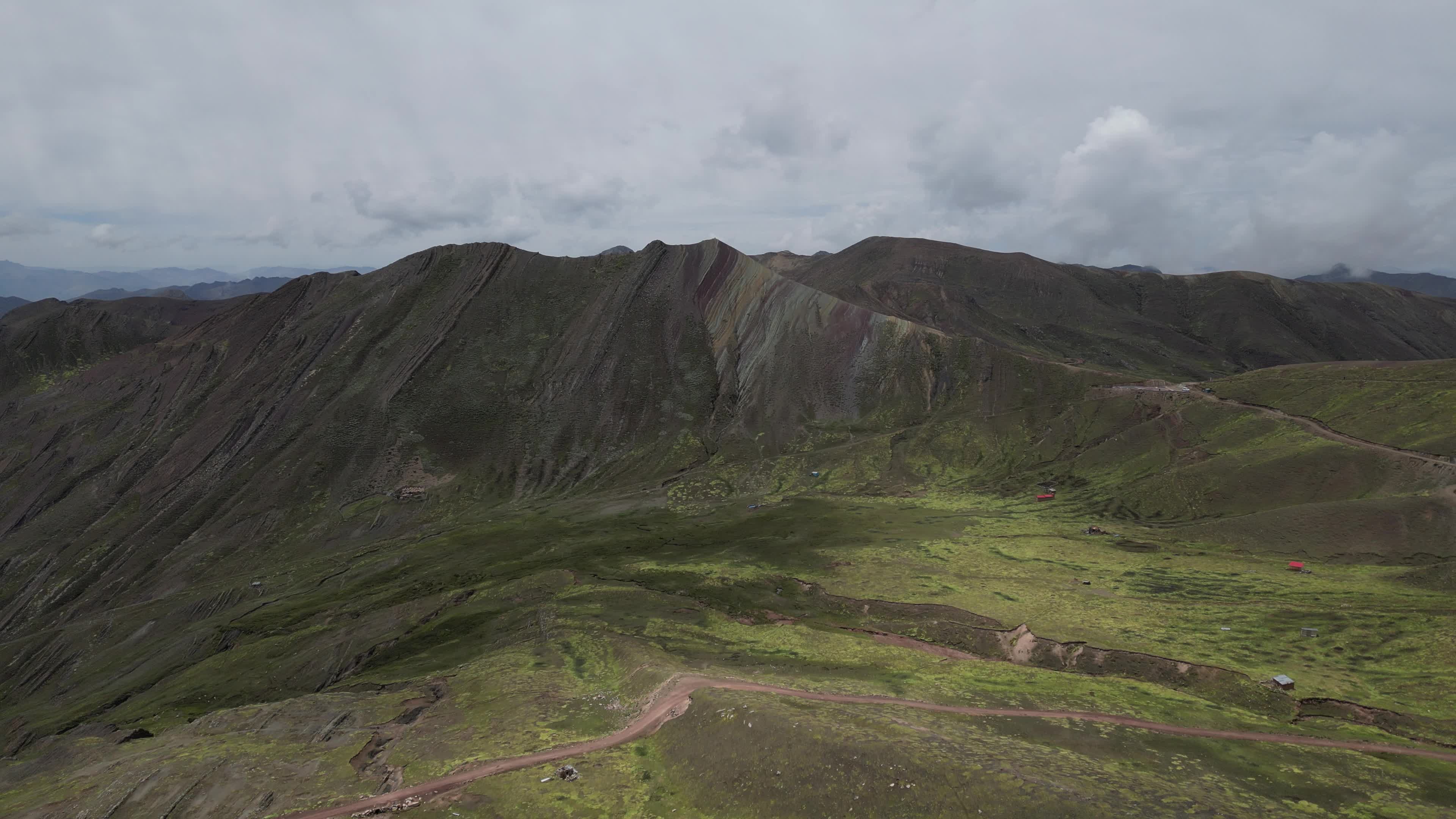 Drone video of the Palccoyo rainbow mountains