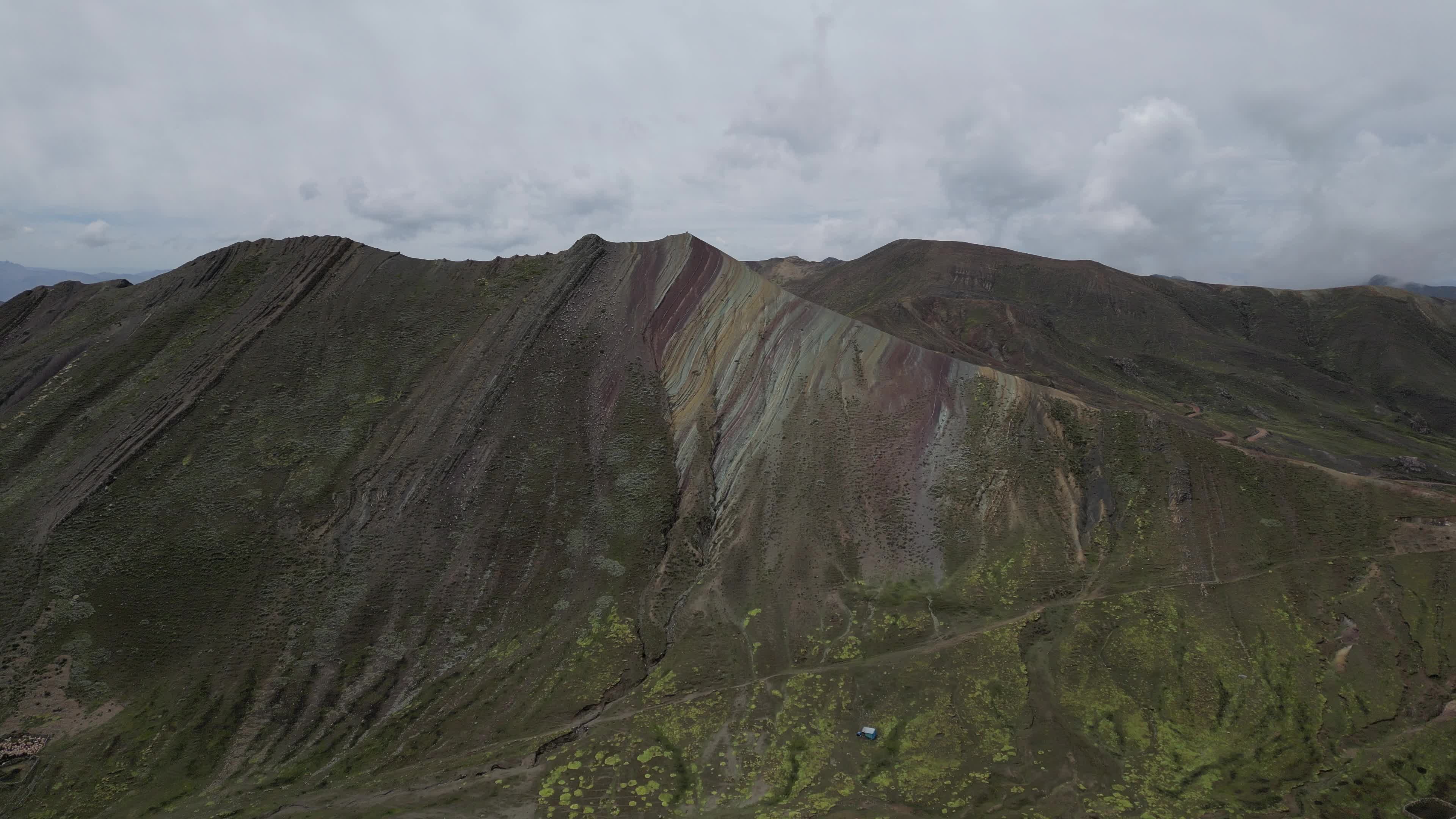 Drone video of the Palccoyo rainbow mountains
