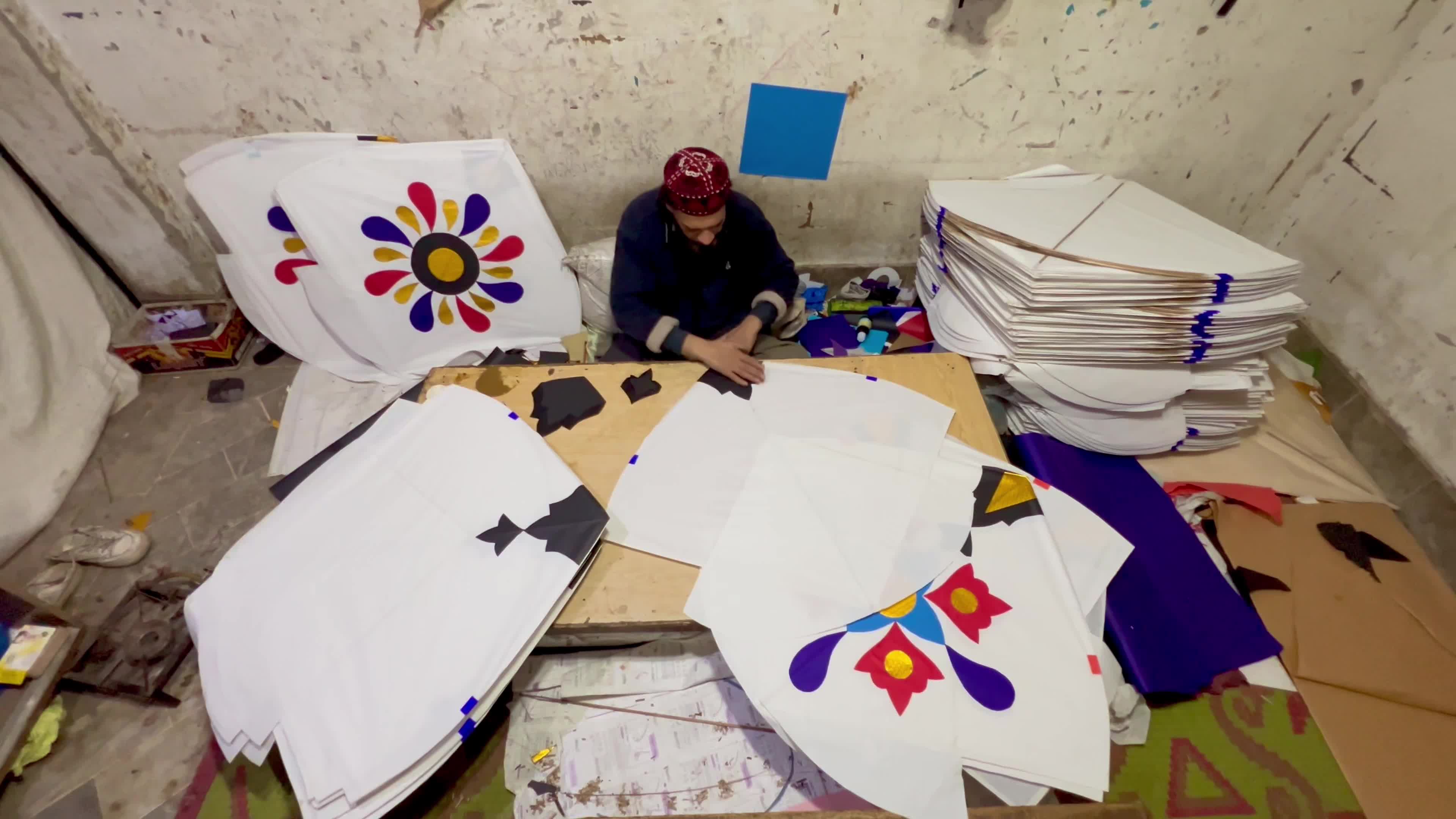 Preparations for upcoming spring Basant kite flying festival in Pakistan 