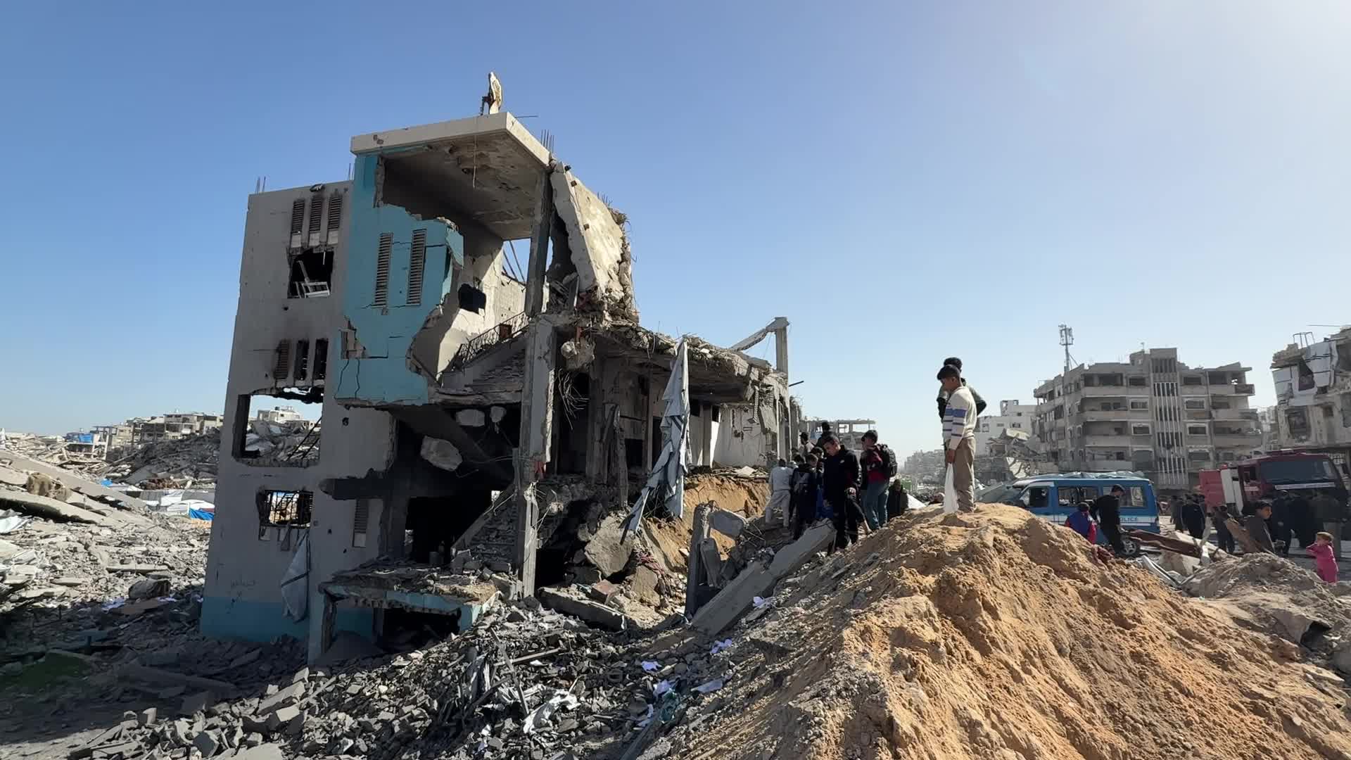 Damaged Police Station After the Israeli Aristrike In Gaza, Palestine