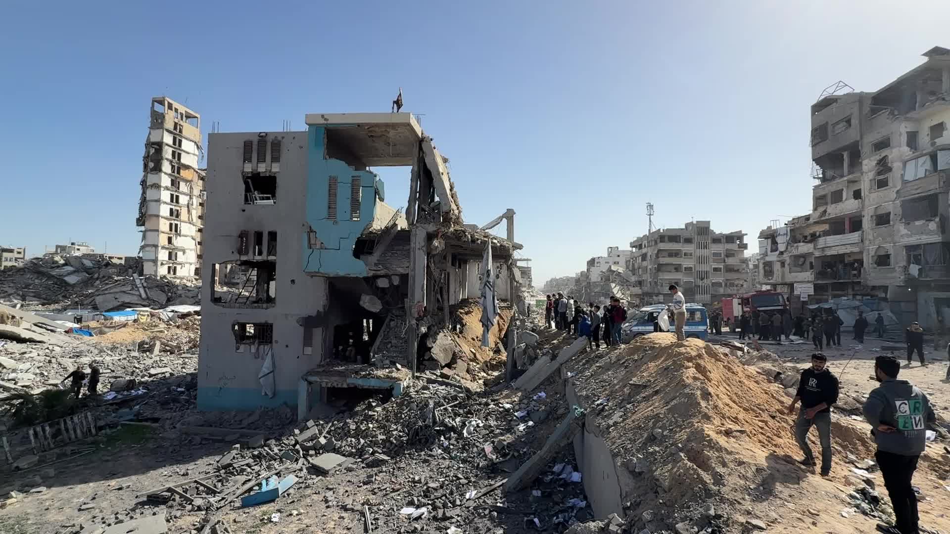 Damaged Police Station After the Israeli Aristrike In Gaza, Palestine