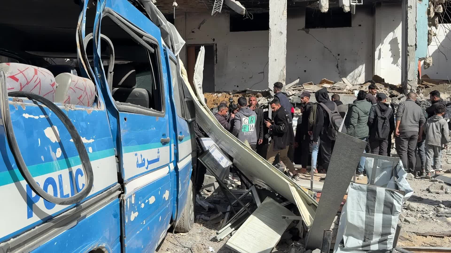Damaged Police Station After the Israeli Aristrike In Gaza, Palestine