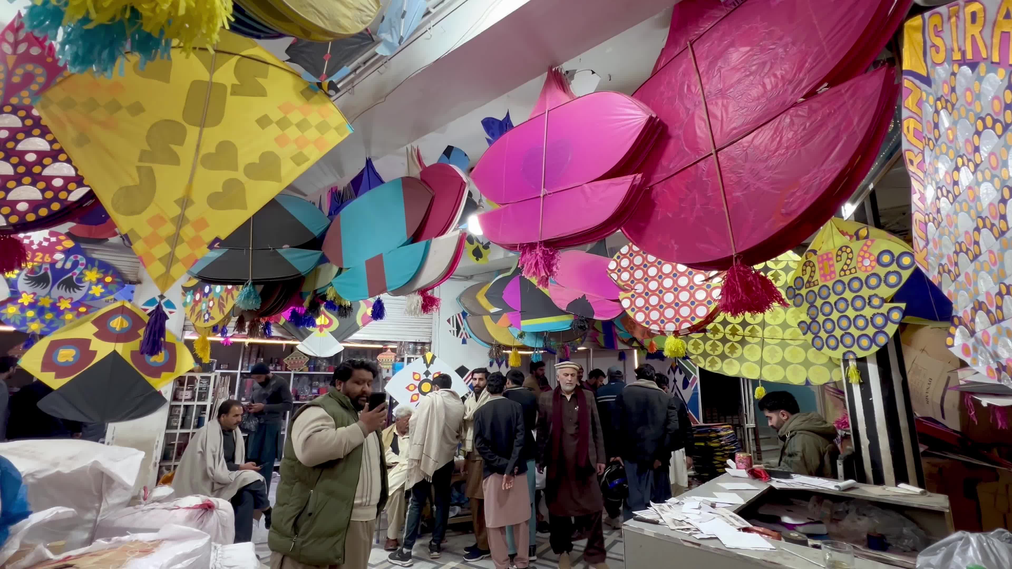 Preparations for upcoming spring Basant kite flying festival in Pakistan 
