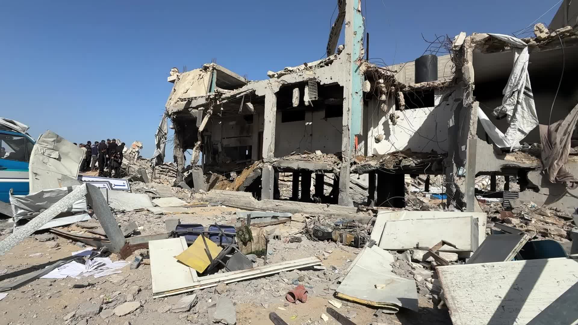 Damaged Police Station After the Israeli Aristrike In Gaza, Palestine