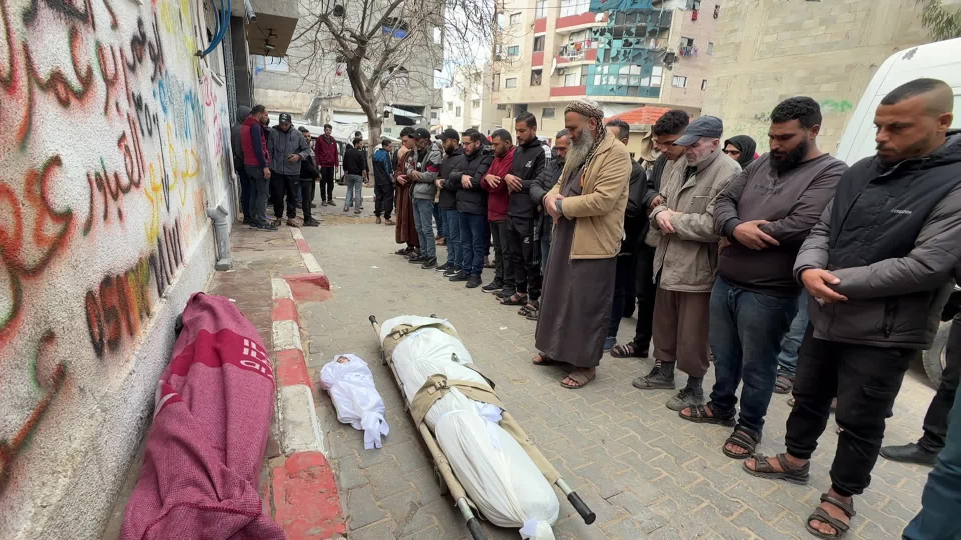 GRAPHIC CONTENT - Mourners React Following Israeli Strike At Al-Shifa Hospital In Gaza City