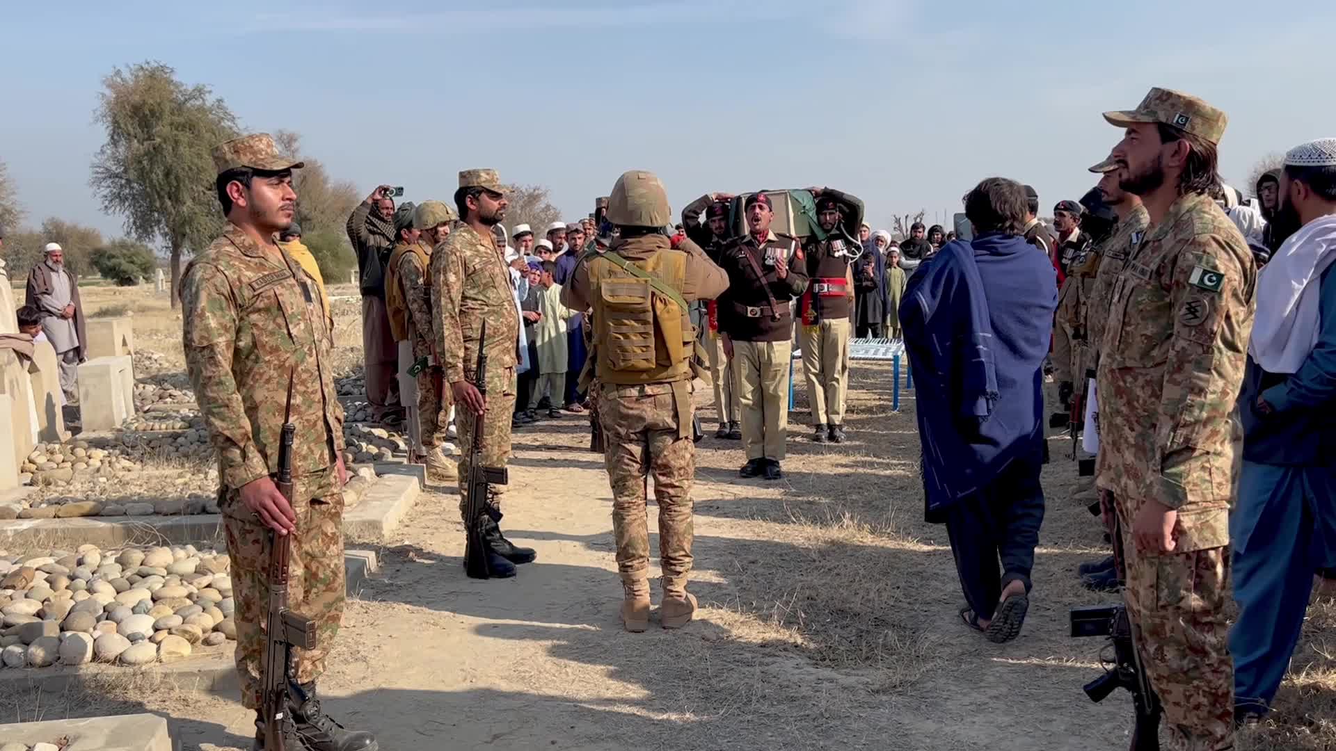 Funeral prayers held for paramilitary soldier killed in Baloch separatist attack in Lakki Marwat