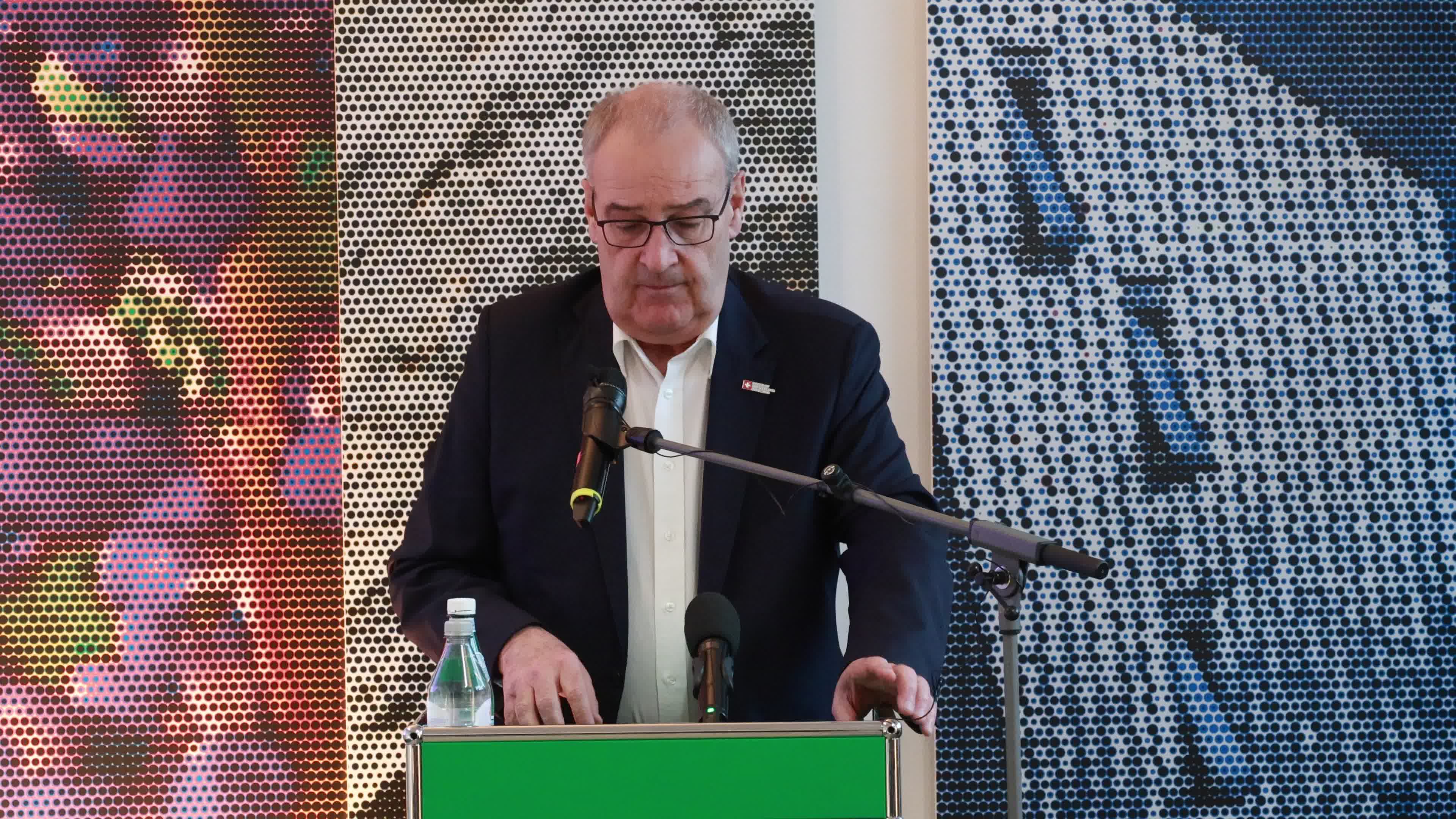 The press conference by President of Switzerland Guy Parmelin during the XXV Olympic Winter Games Milano Cortina 2026 at House of Switzerland in Milan