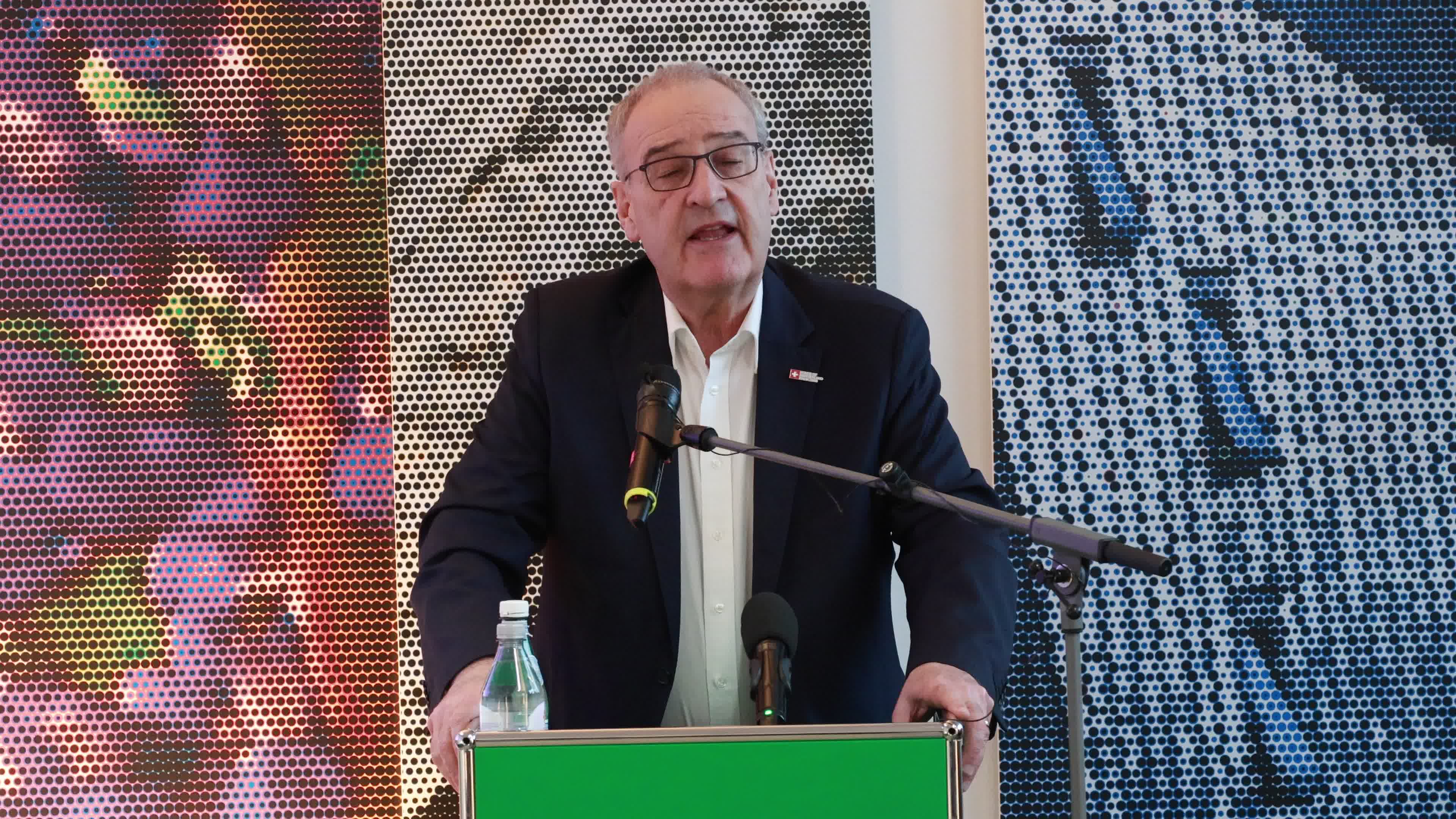 The press conference by President of Switzerland Guy Parmelin during the XXV Olympic Winter Games Milano Cortina 2026 at House of Switzerland in Milan