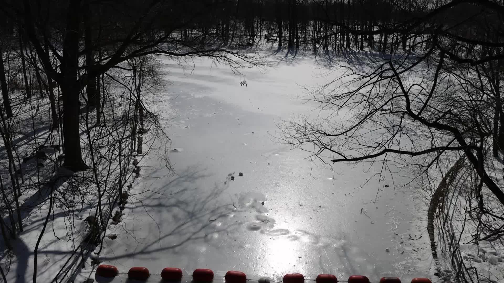 Prospect Park Lake Frozen In Brooklyn