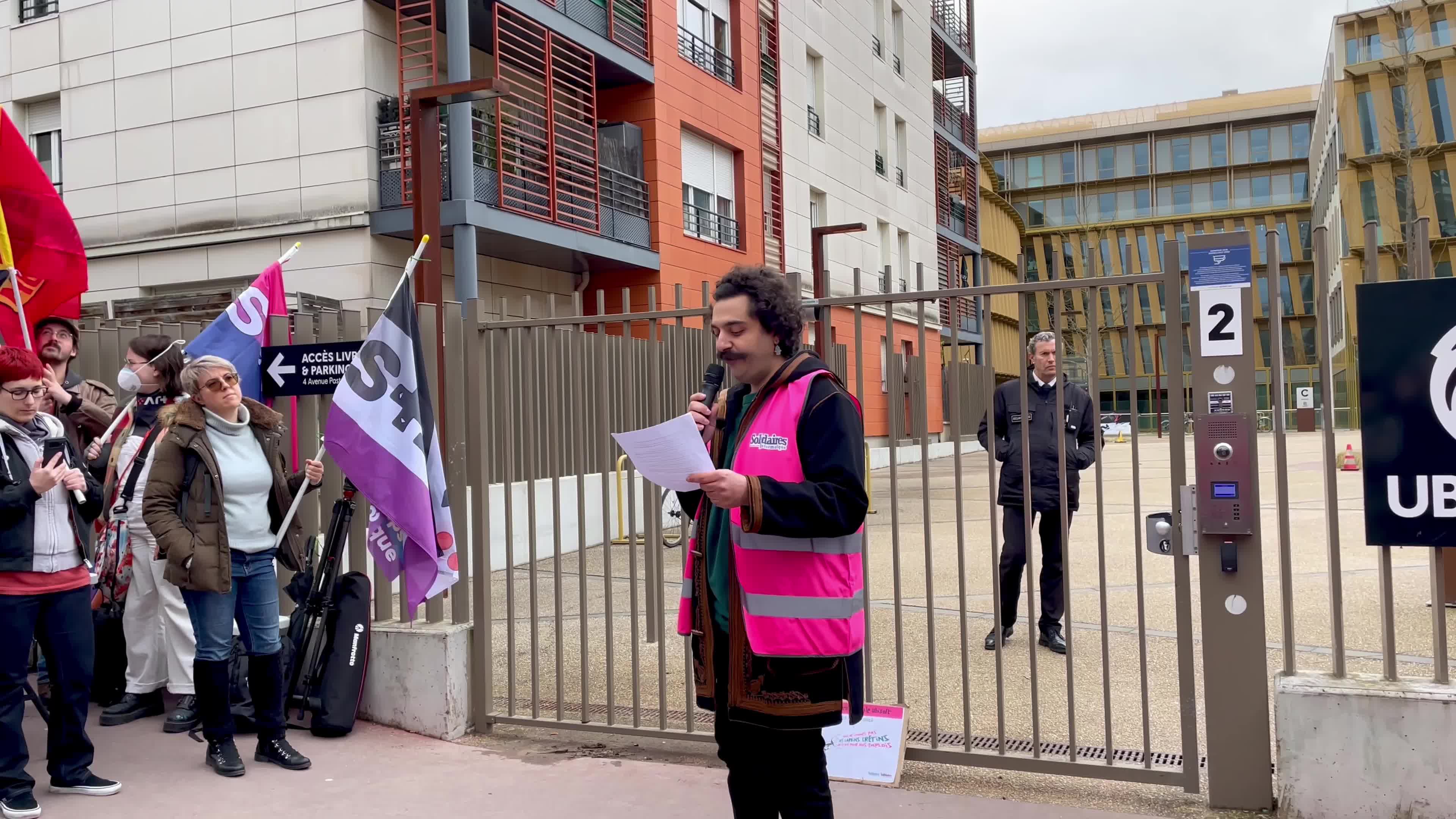 Ubisoft workers on strike in Paris, France