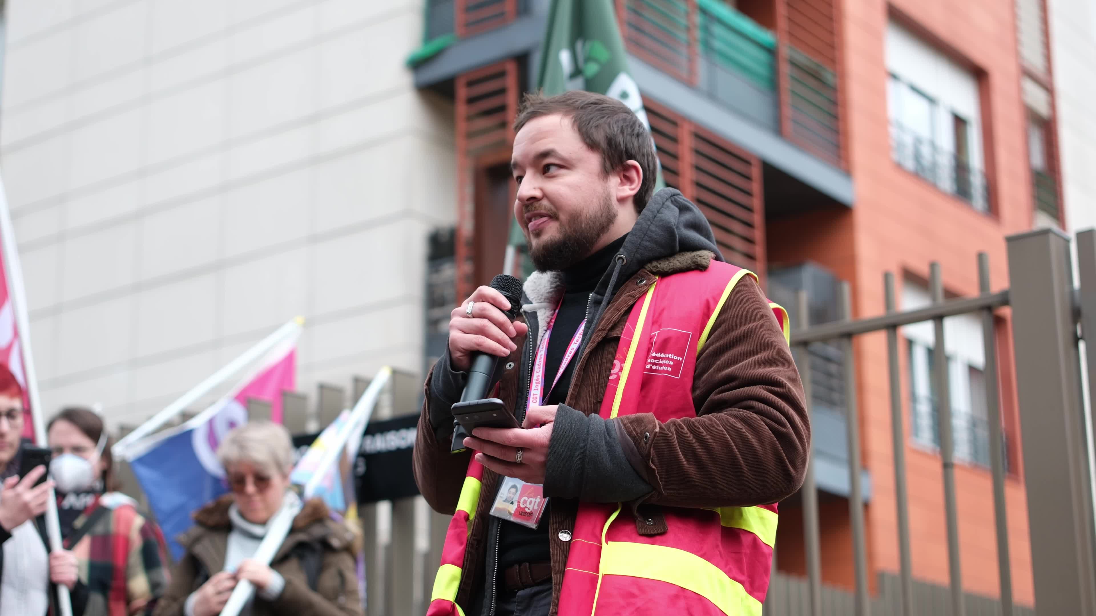 Ubisoft workers on strike in Paris, France