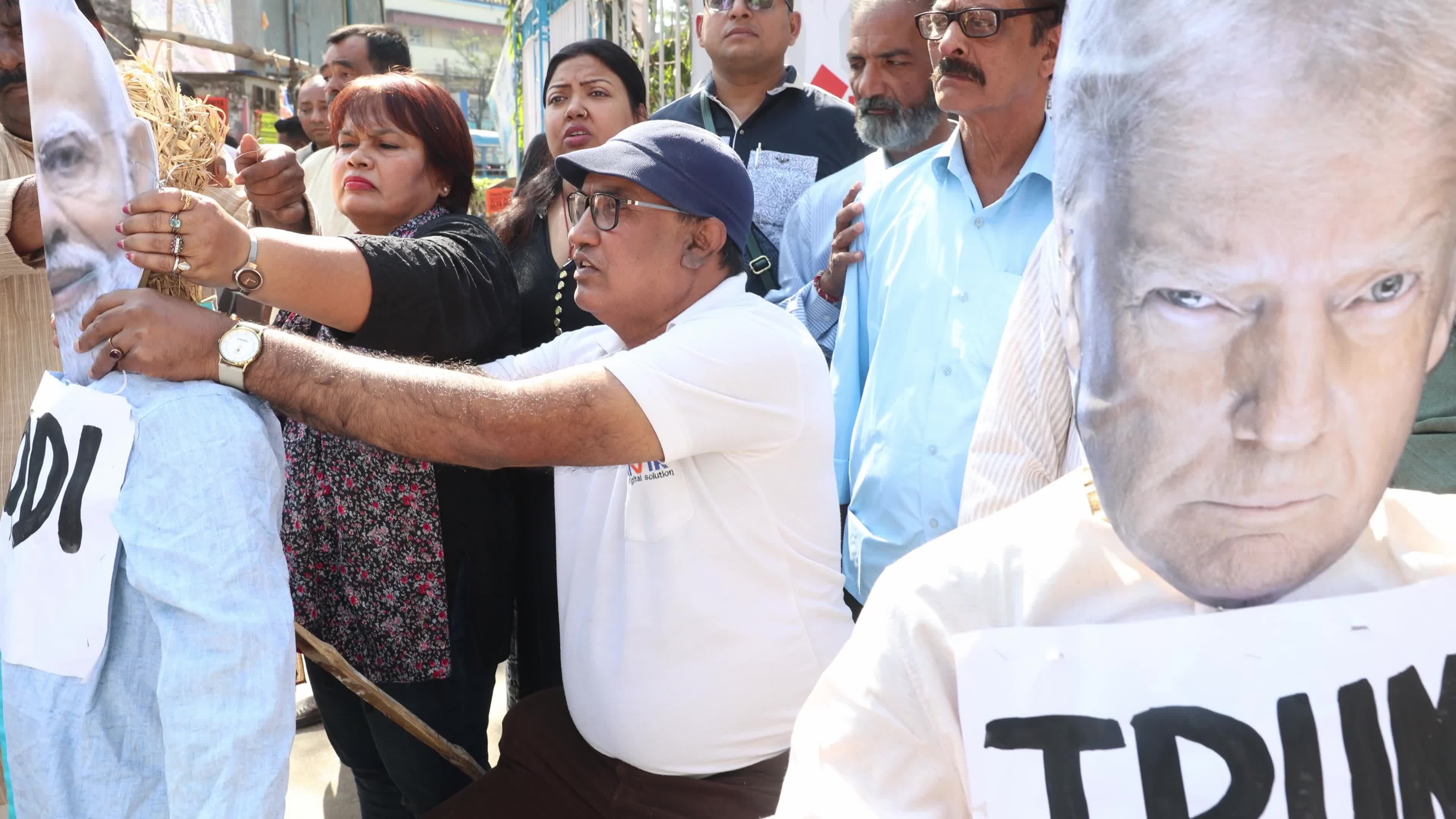 India-USA trade agreement protest In Kolkata, India