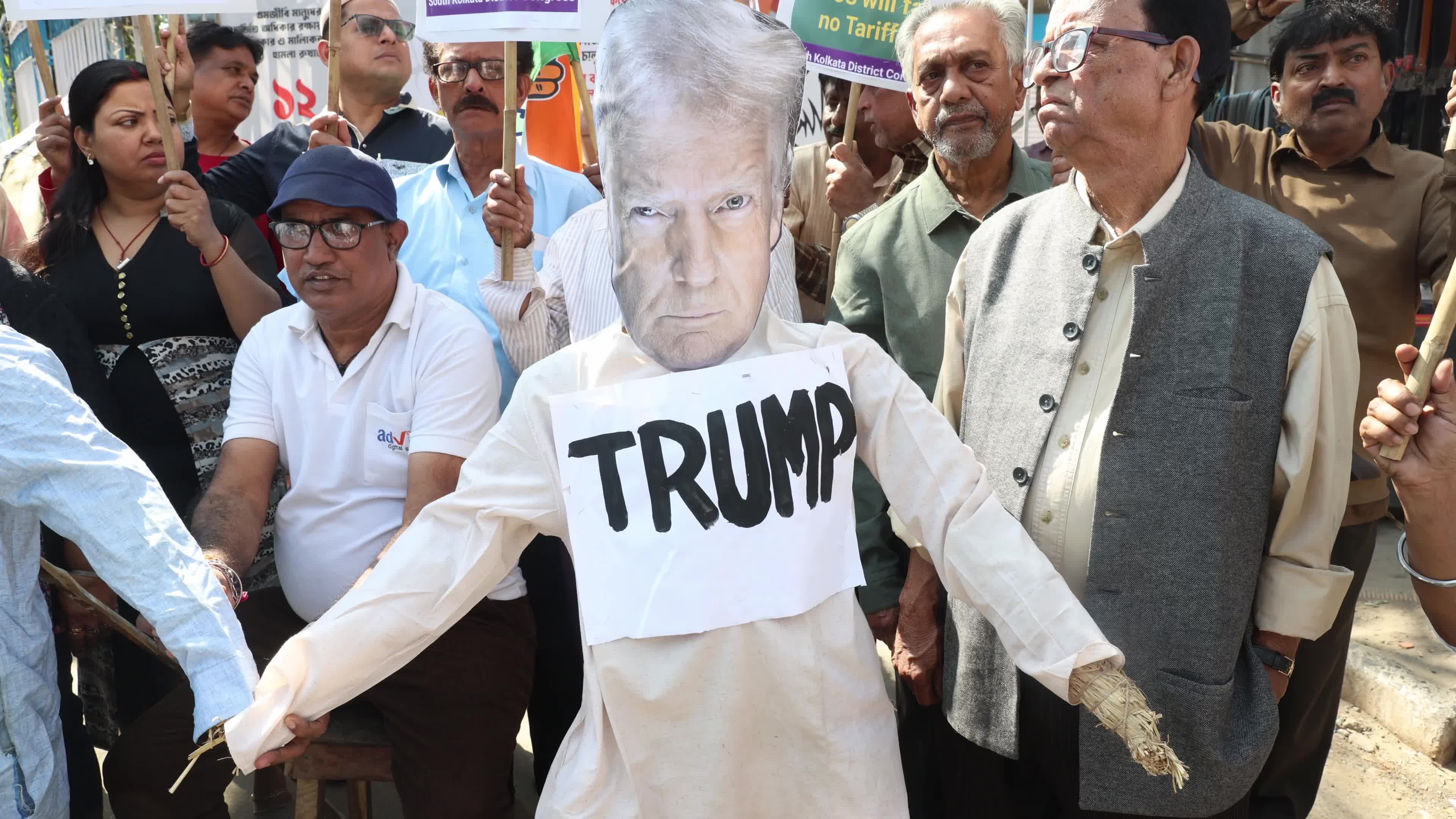 India-USA trade agreement protest In Kolkata, India