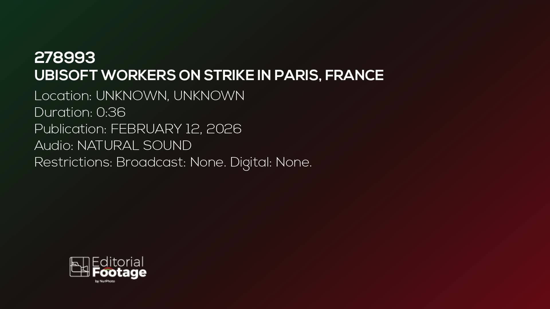 Ubisoft workers on strike in Paris, France - 02/12/2026