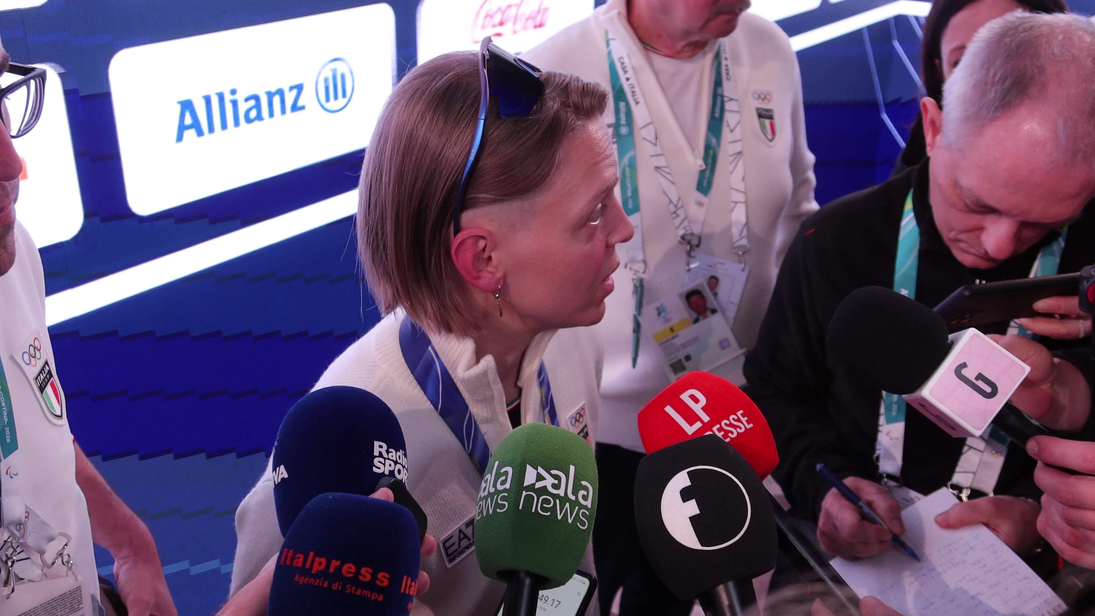 The press conference of Arianna Fontana after winning the silver medal in the 500 meters short track speed skating during the XXV Winter Olympic Games Milano Cortina 2026 at Casa Italia in Milan