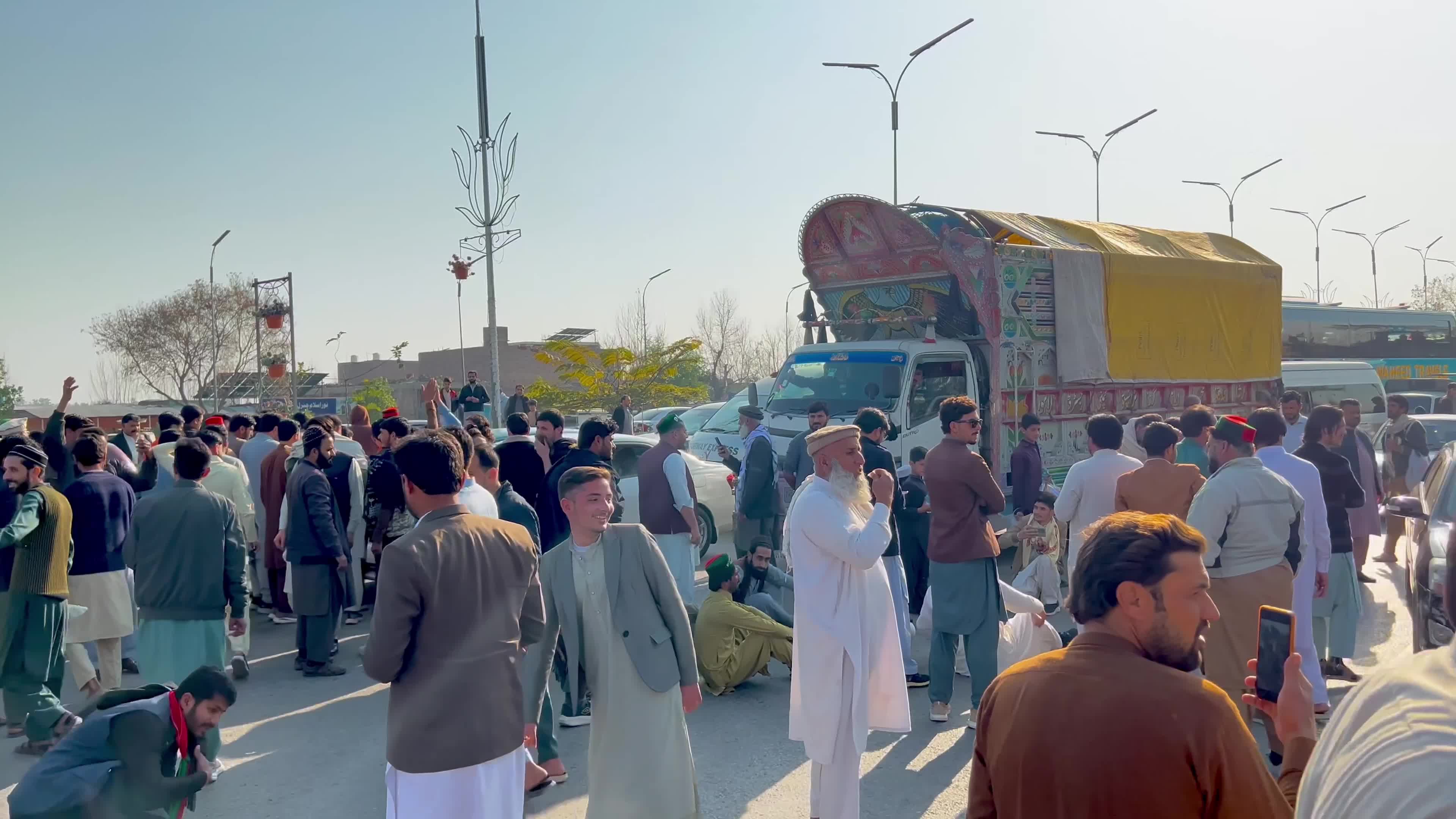 Supporters of jailed former Prime Minister Imran Khan protest over concerns about their leader's health in Peshawar