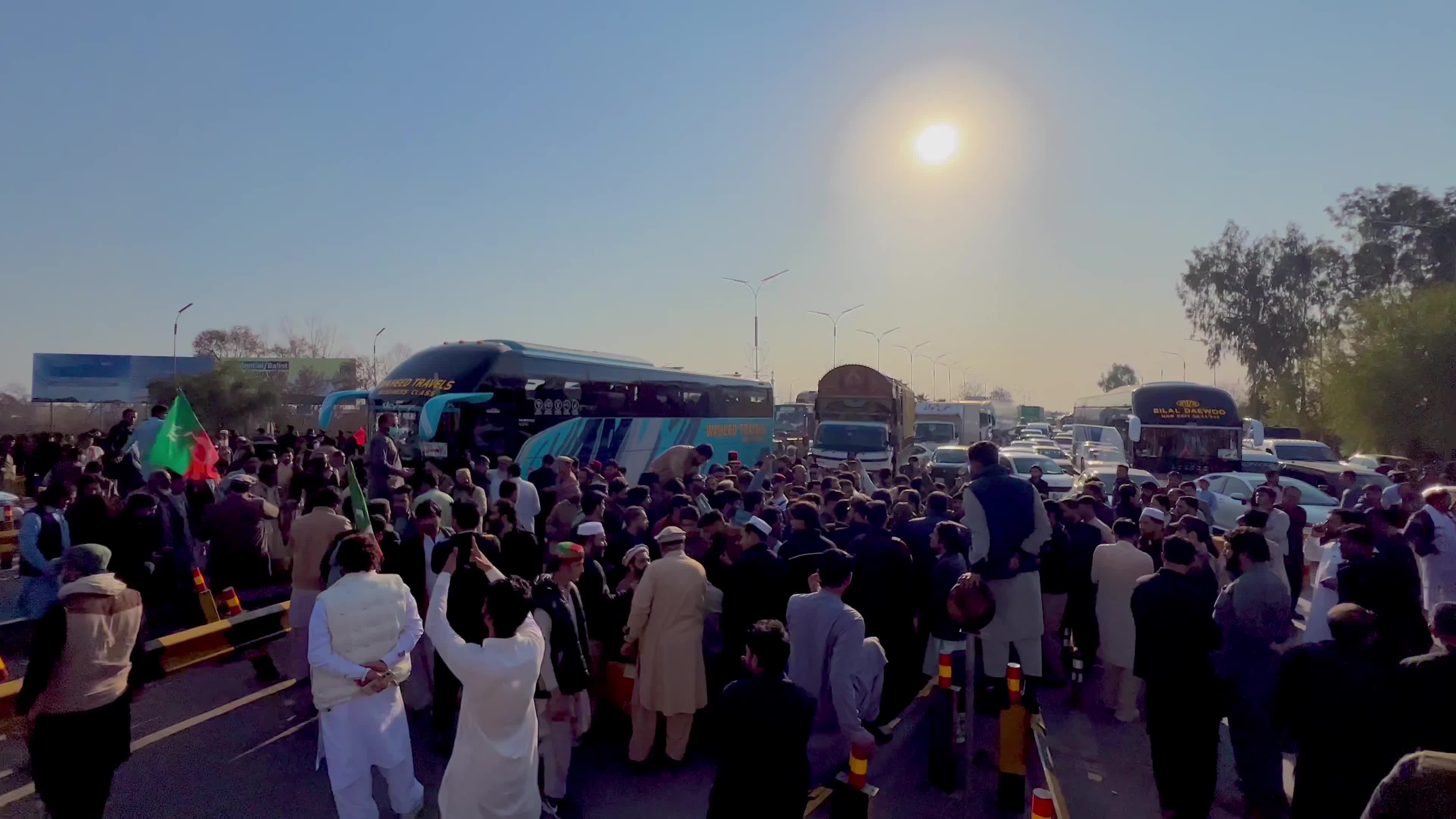 Supporters of jailed former Prime Minister Imran Khan protest over concerns about their leader's health in Peshawar