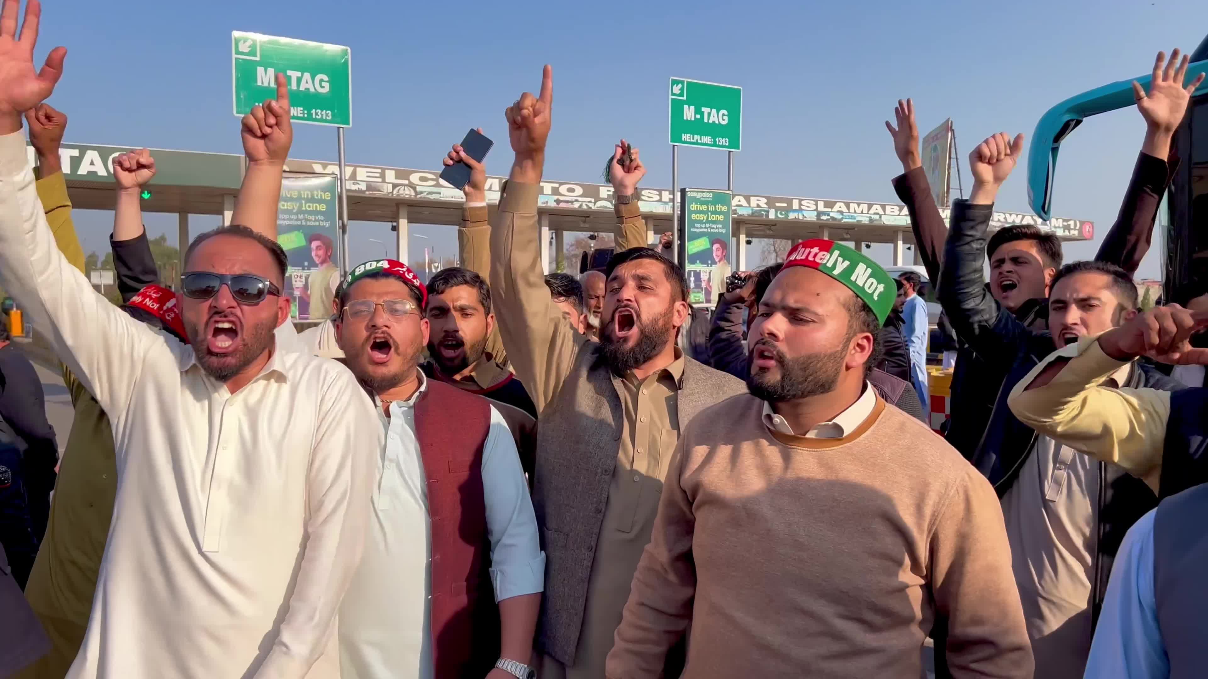 Supporters of jailed former Prime Minister Imran Khan protest over concerns about their leader's health in Peshawar