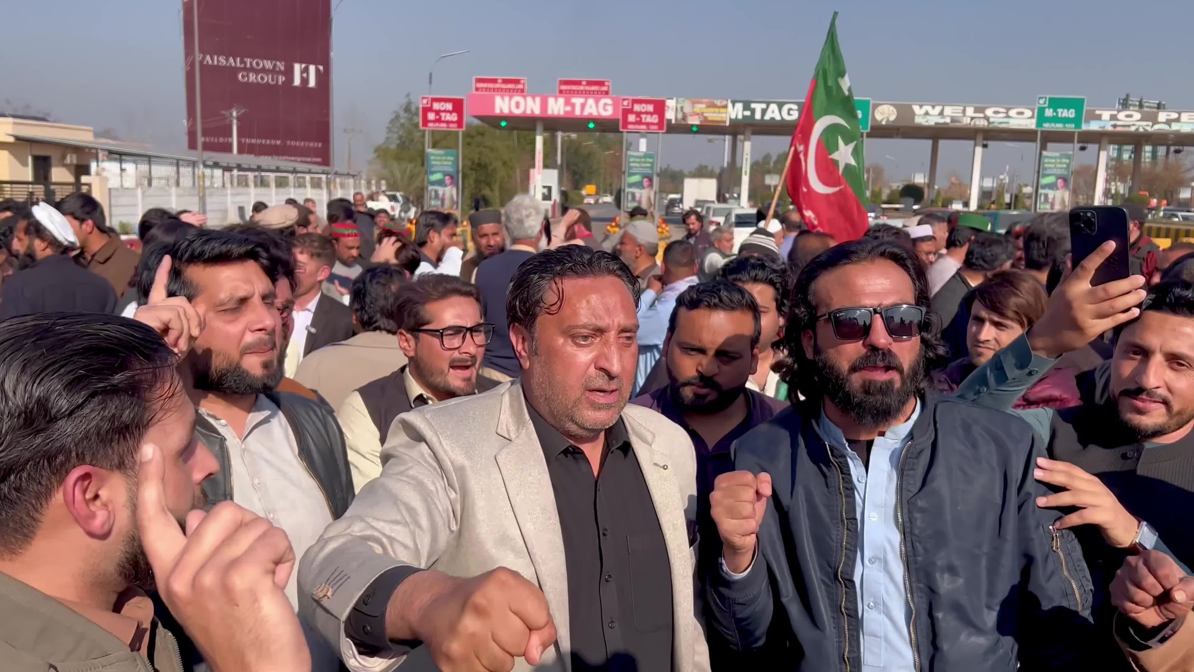 Supporters of jailed former Prime Minister Imran Khan protest over concerns about their leader's health in Peshawar