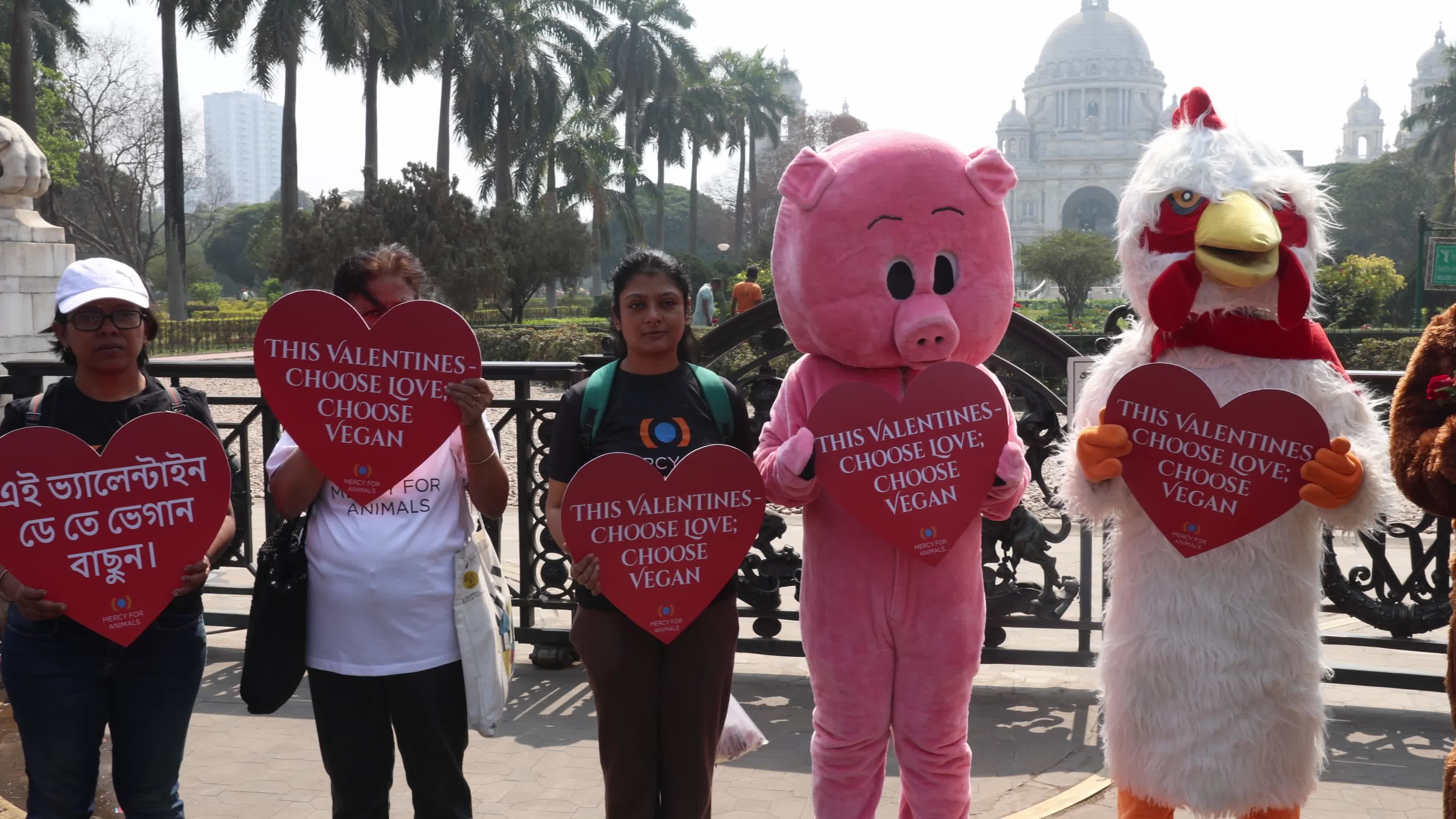 Vegan Rally In Kolkata, India Ahead Of Valentine's Day