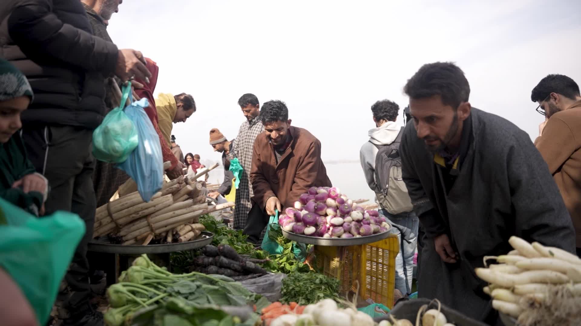 Flee Floating Vegetable Market in Srinagar.