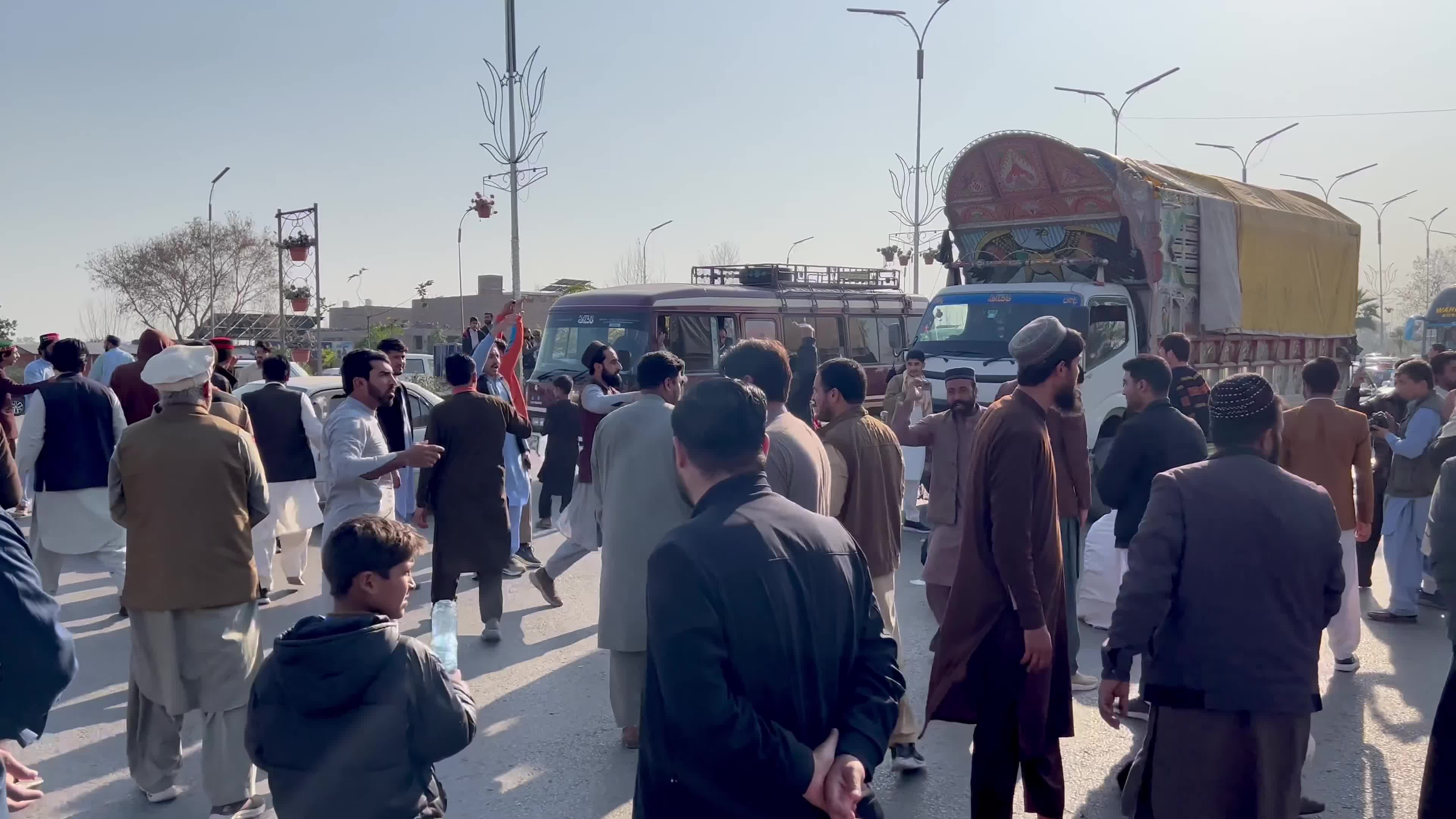 Supporters of jailed former Prime Minister Imran Khan protest over concerns about their leader's health in Peshawar