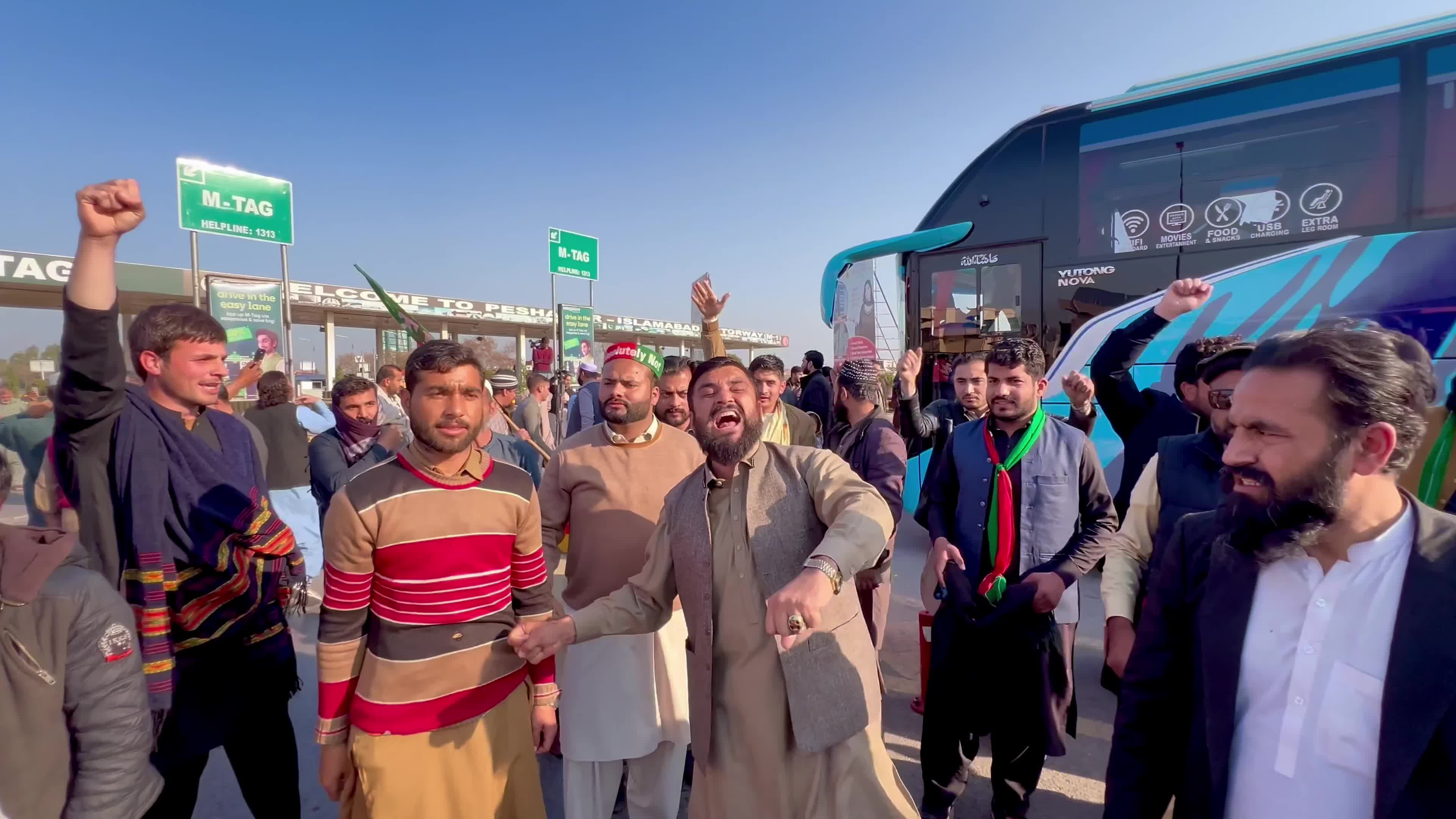 Supporters of jailed former Prime Minister Imran Khan protest over concerns about their leader's health in Peshawar