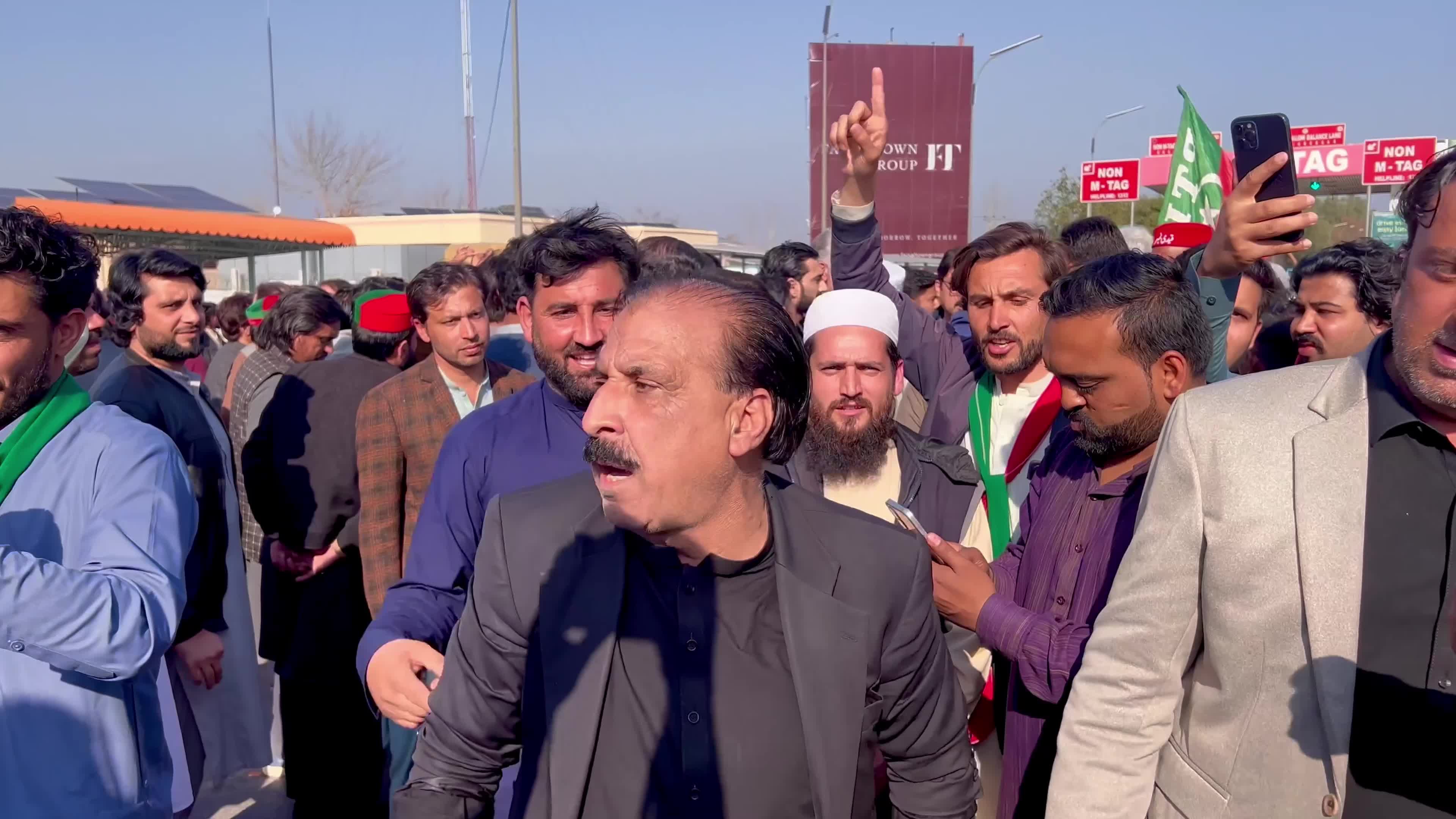 Supporters of jailed former Prime Minister Imran Khan protest over concerns about their leader's health in Peshawar