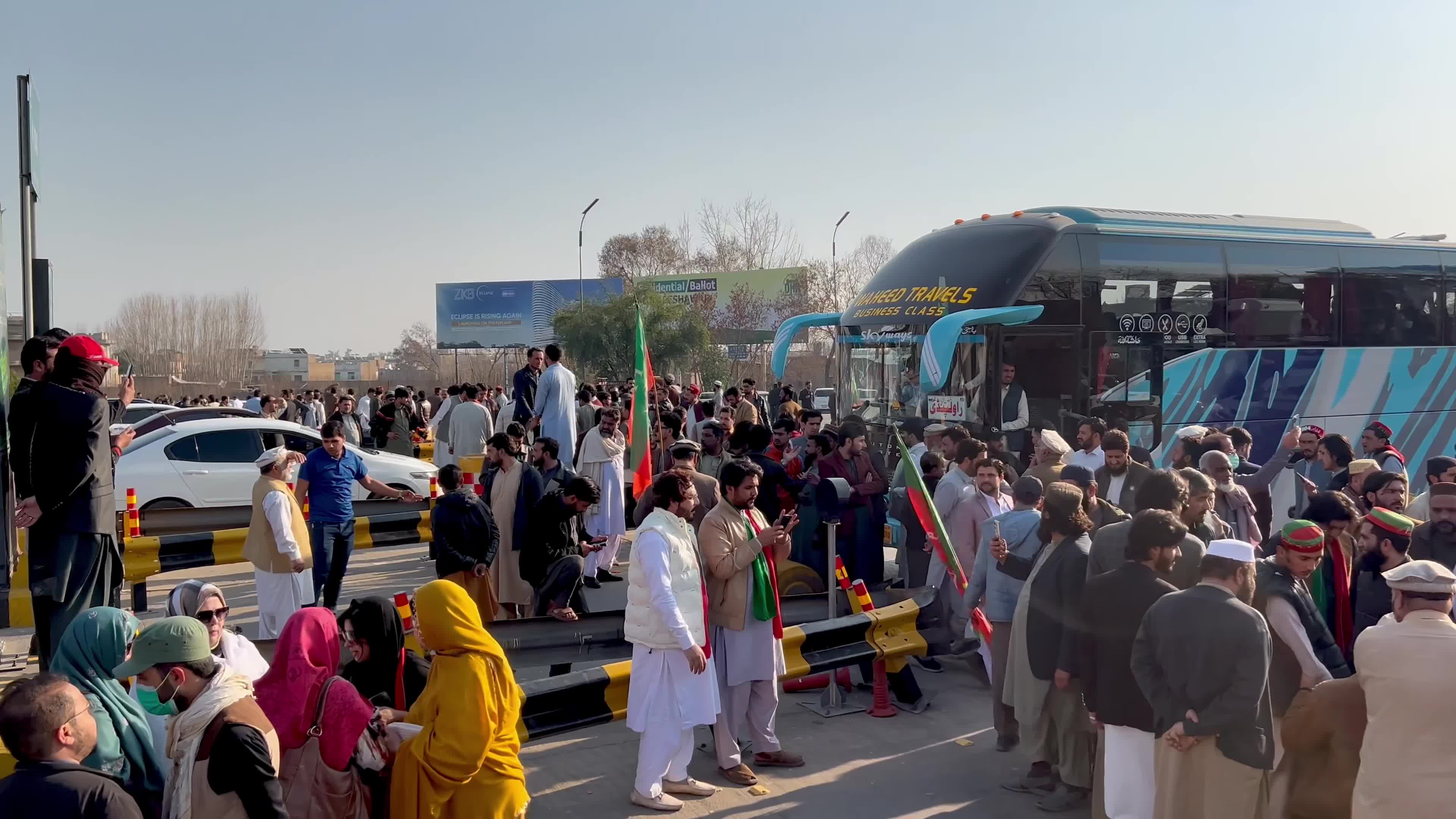 Supporters of jailed former Prime Minister Imran Khan protest over concerns about their leader's health in Peshawar