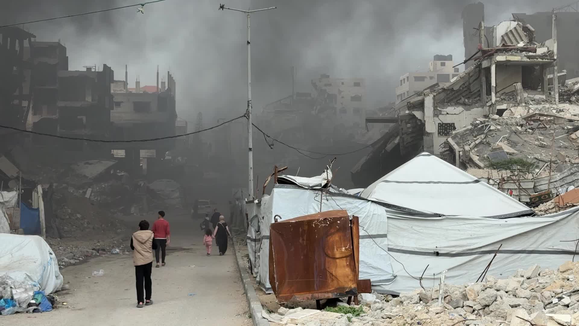 Fire In A Warehouses With Aid In Gaza, Palestine