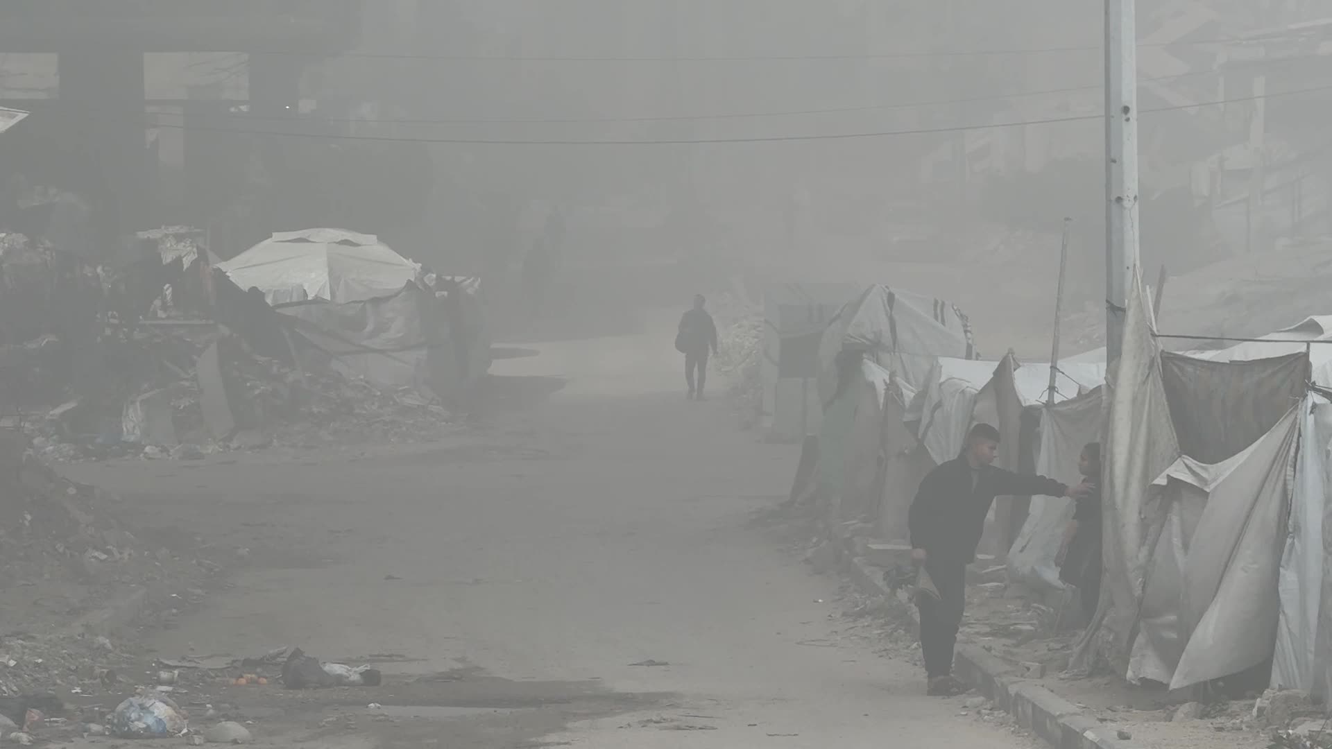 Fire In A Warehouses With Aid In Gaza, Palestine