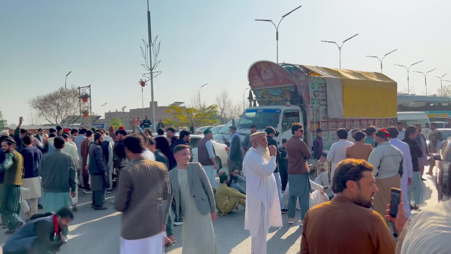 Supporters of jailed former Prime Minister Imran Khan protest over concerns about their leader's health in Peshawar - 02/13/2026
