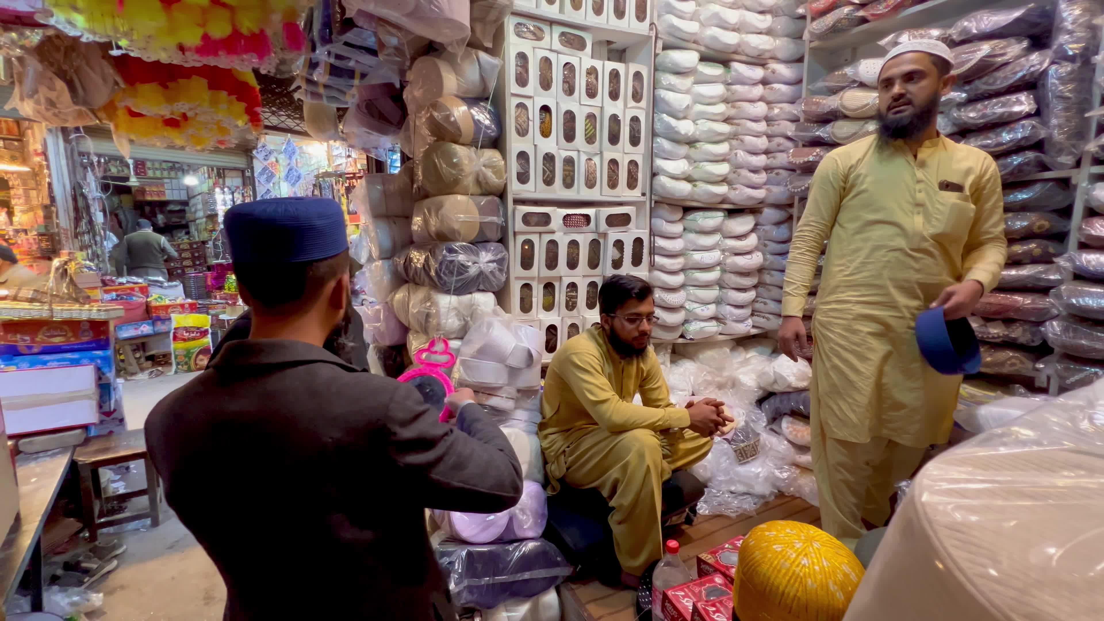 Prayer caps and beads on sale ahead of Ramadan in Peshawar