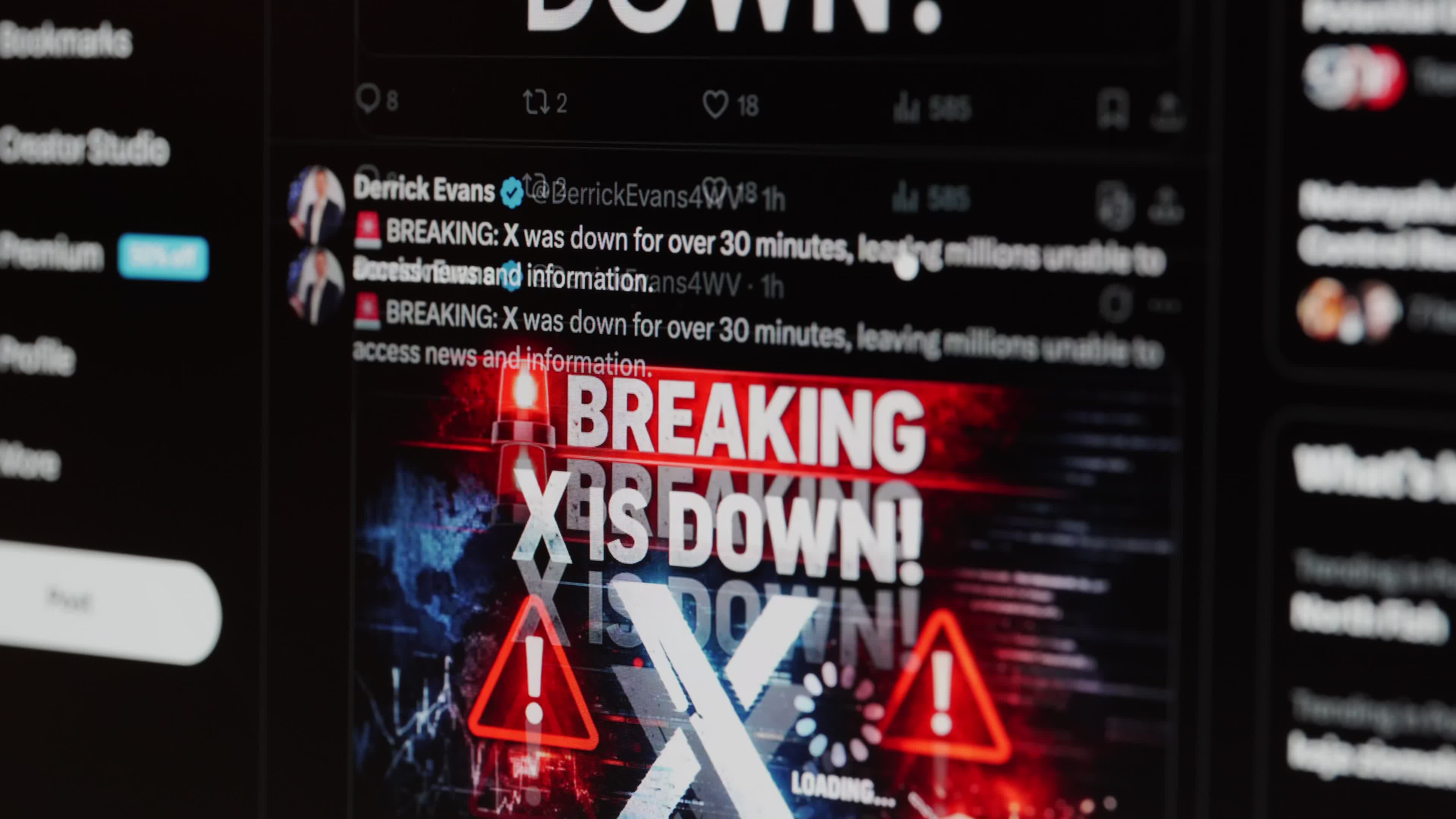 X outage illustration videos