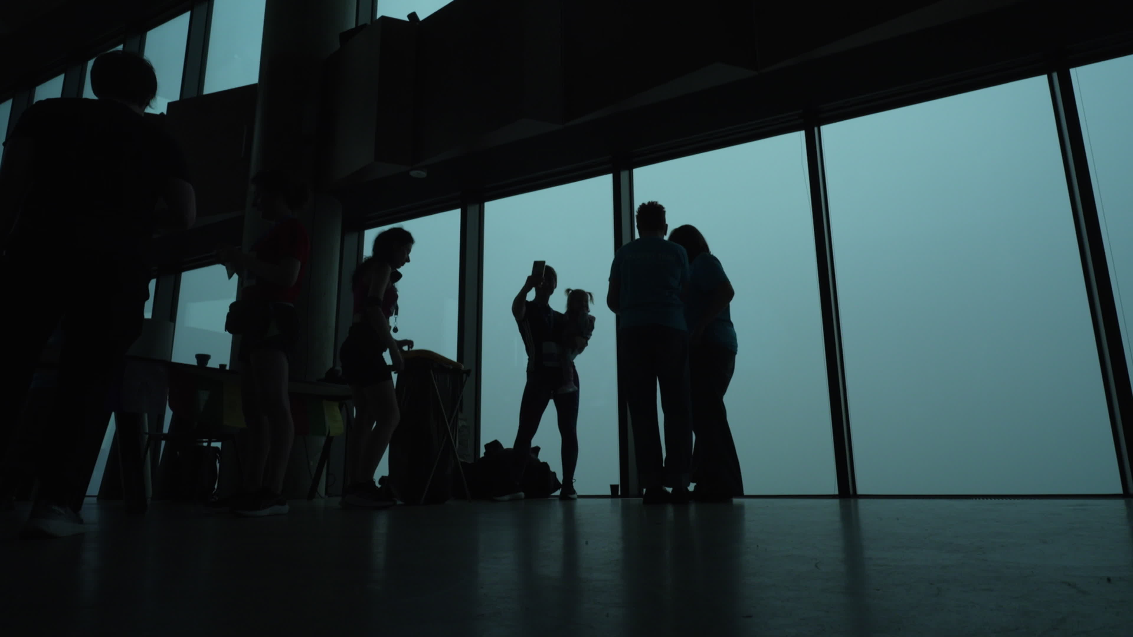 People take part in "Everest" skyscraper run