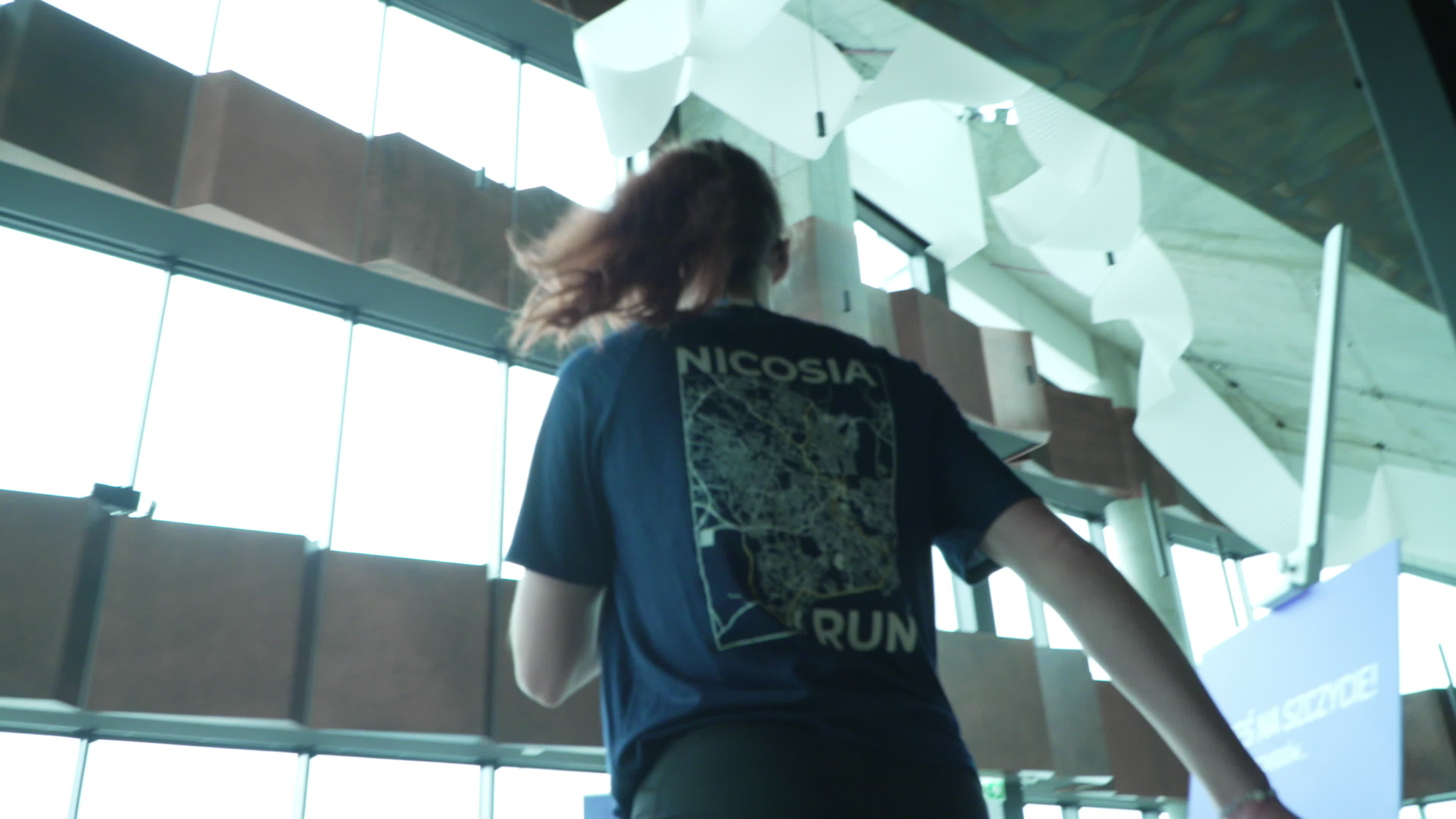 People take part in "Everest" skyscraper run