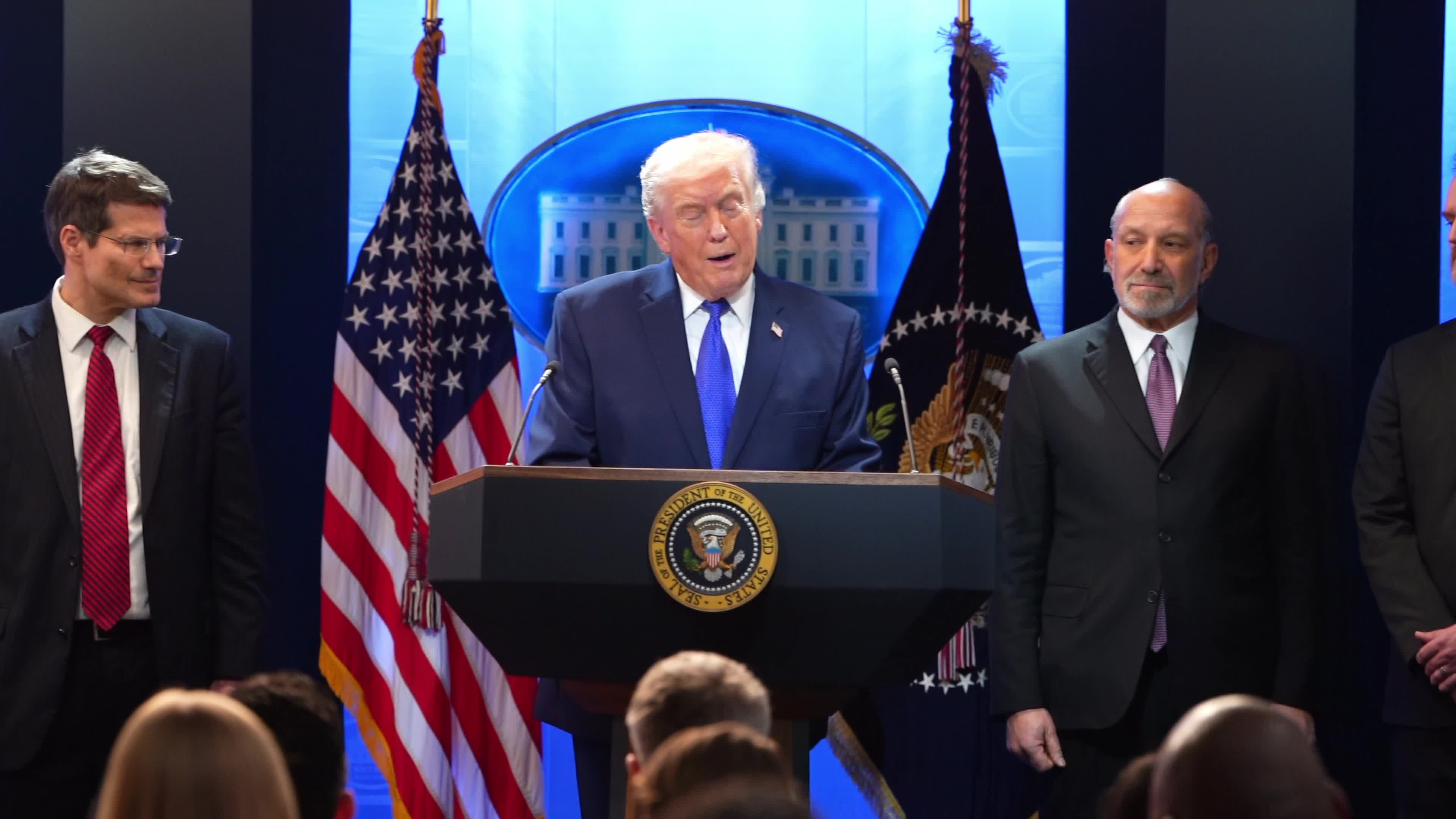 President Trump Holds Press Briefing On Supreme Court's Decision To Strike Down His Global Tariffs