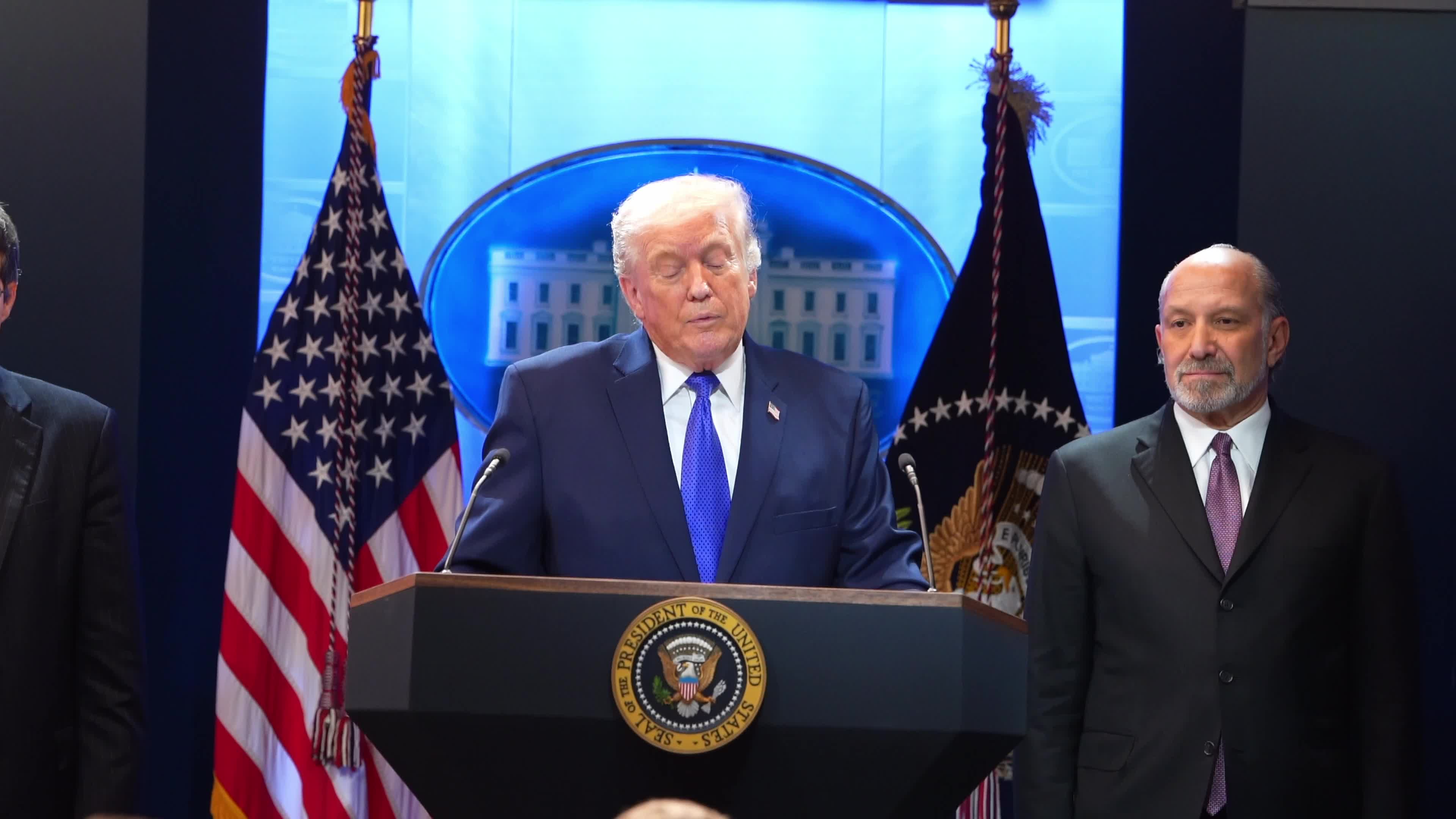 President Trump Holds Press Briefing On Supreme Court's Decision To Strike Down His Global Tariffs