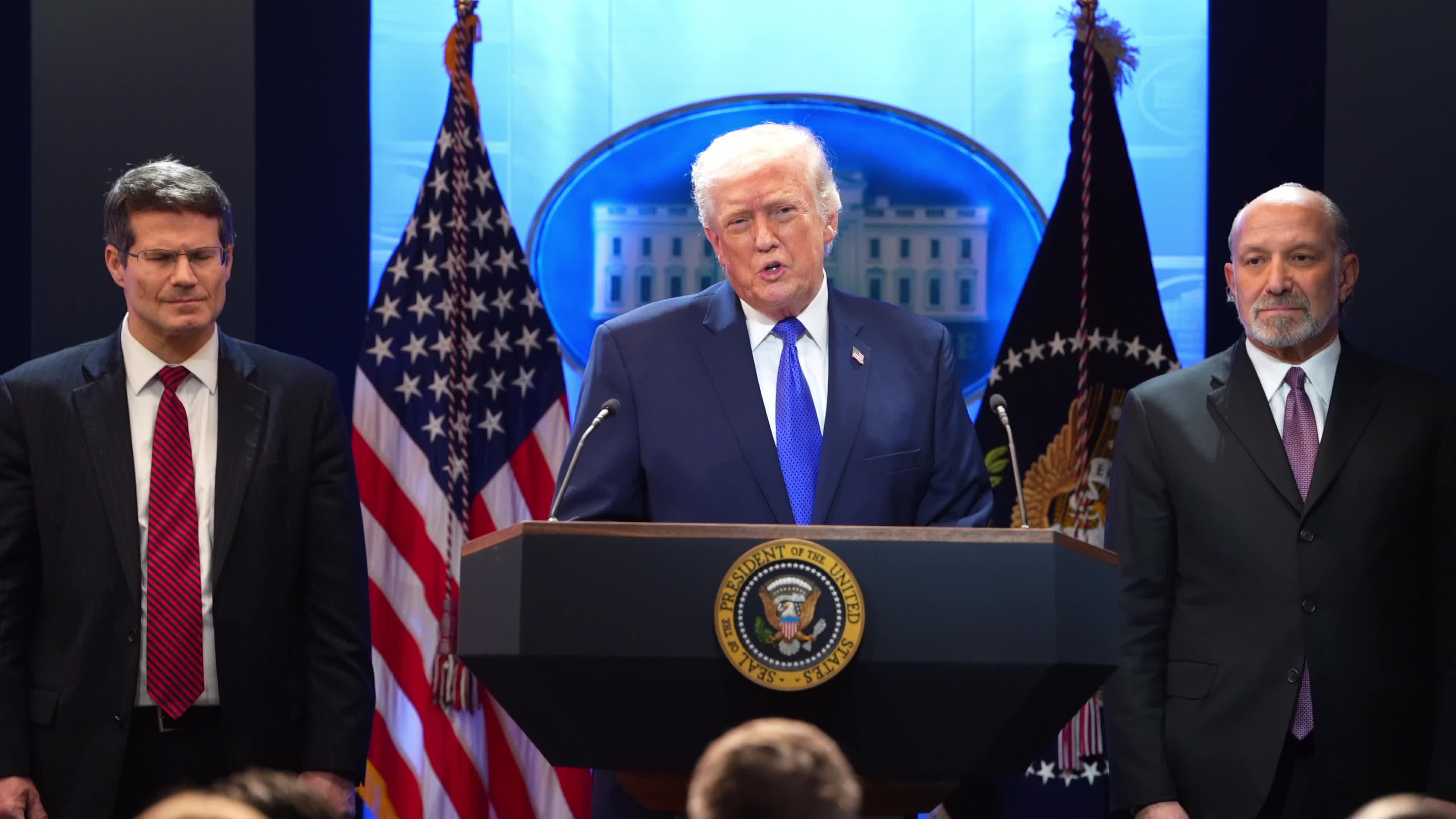 President Trump Holds Press Briefing On Supreme Court's Decision To Strike Down His Global Tariffs