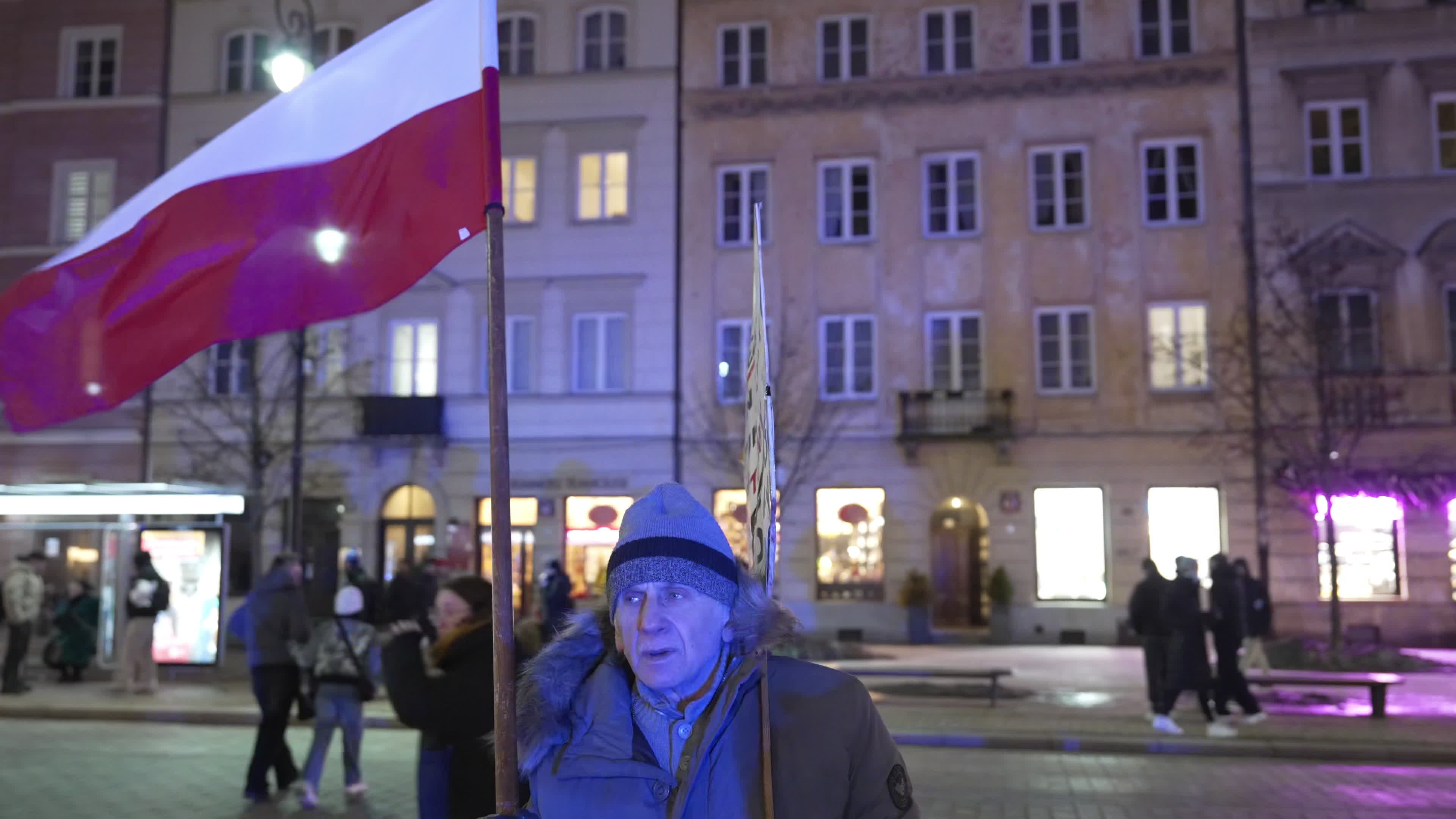 Counter demonstration on 4th anniversary of Russian invasion of Ukraine