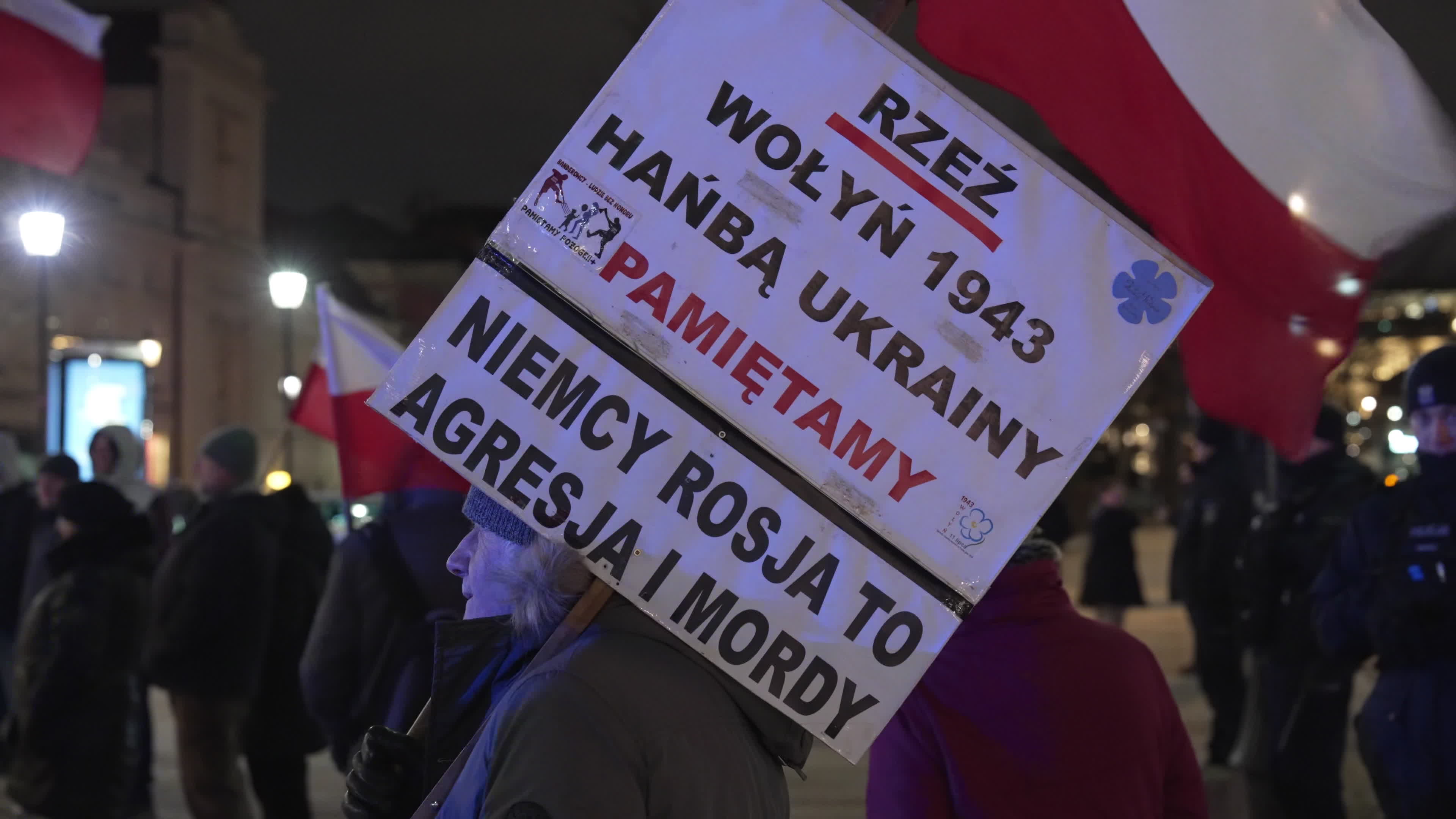 Counter demonstration on 4th anniversary of Russian invasion of Ukraine