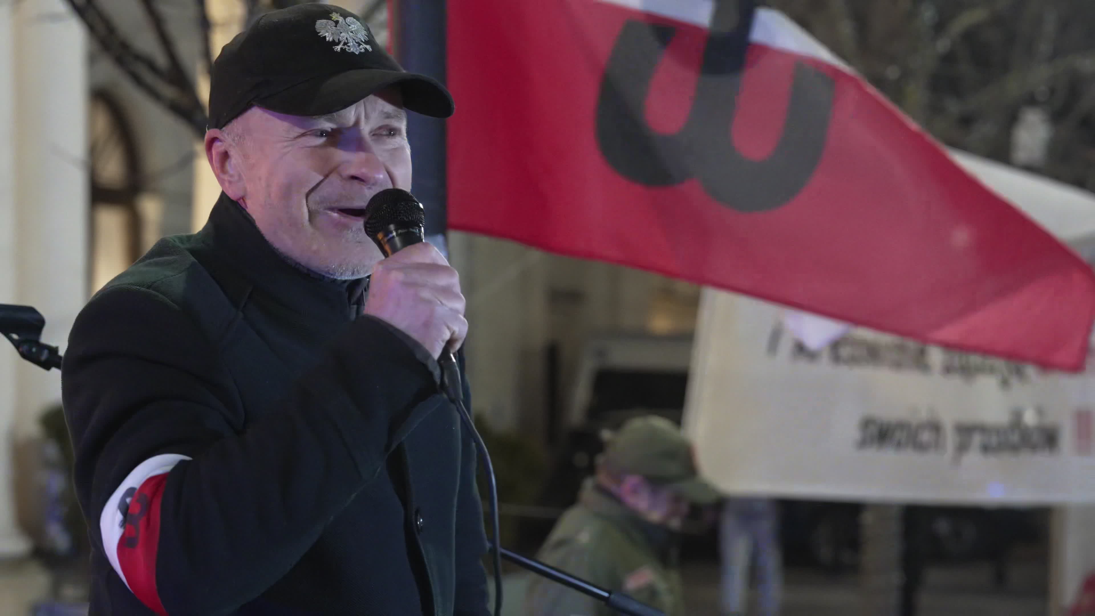 Counter demonstration on 4th anniversary of Russian invasion of Ukraine