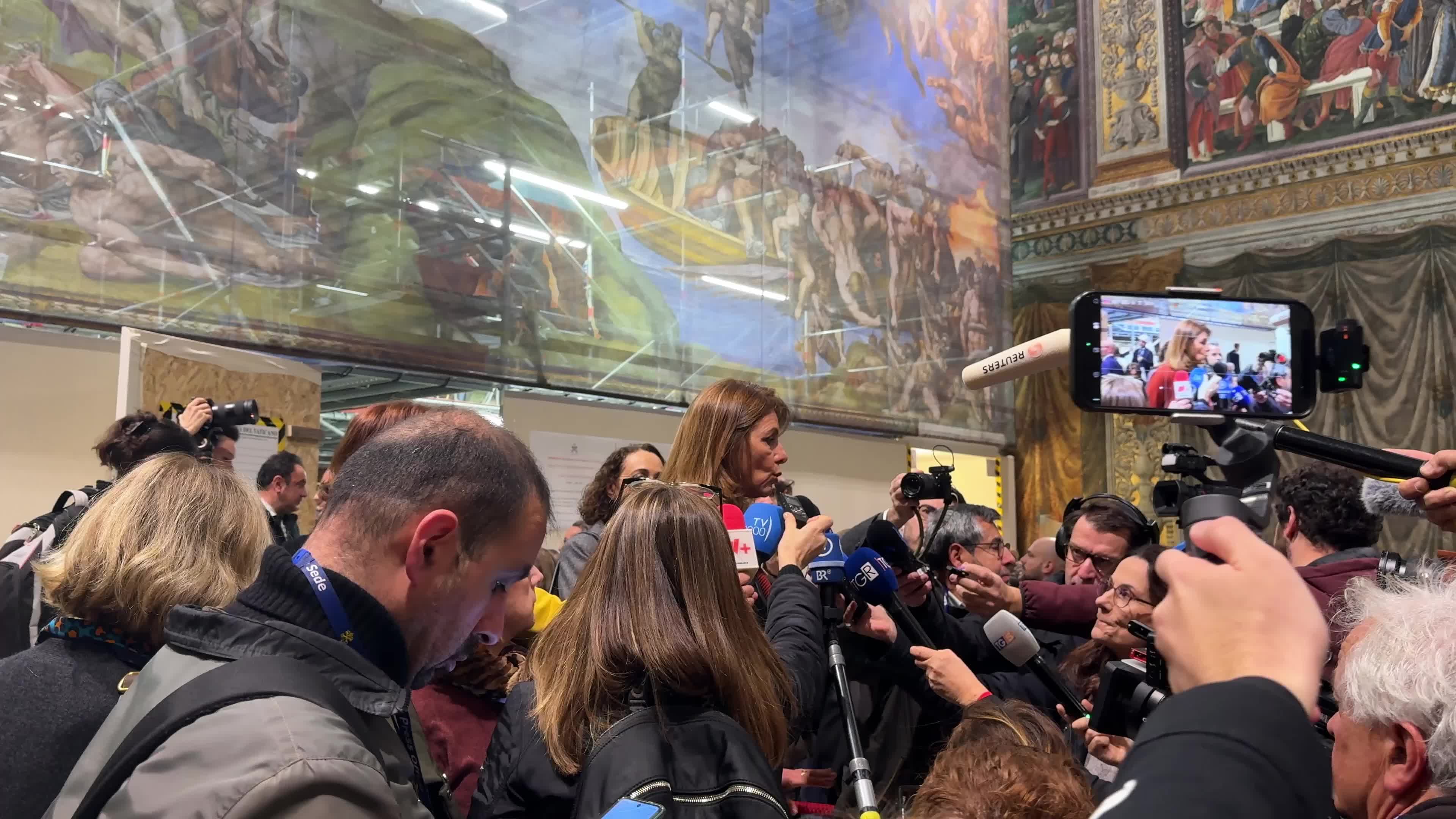 Extraordinary Maintenance Of Michelangelo's 'Last Judgement' In The Sistine Chapel, On February 28, 2026 In Vatican City, Vatican.