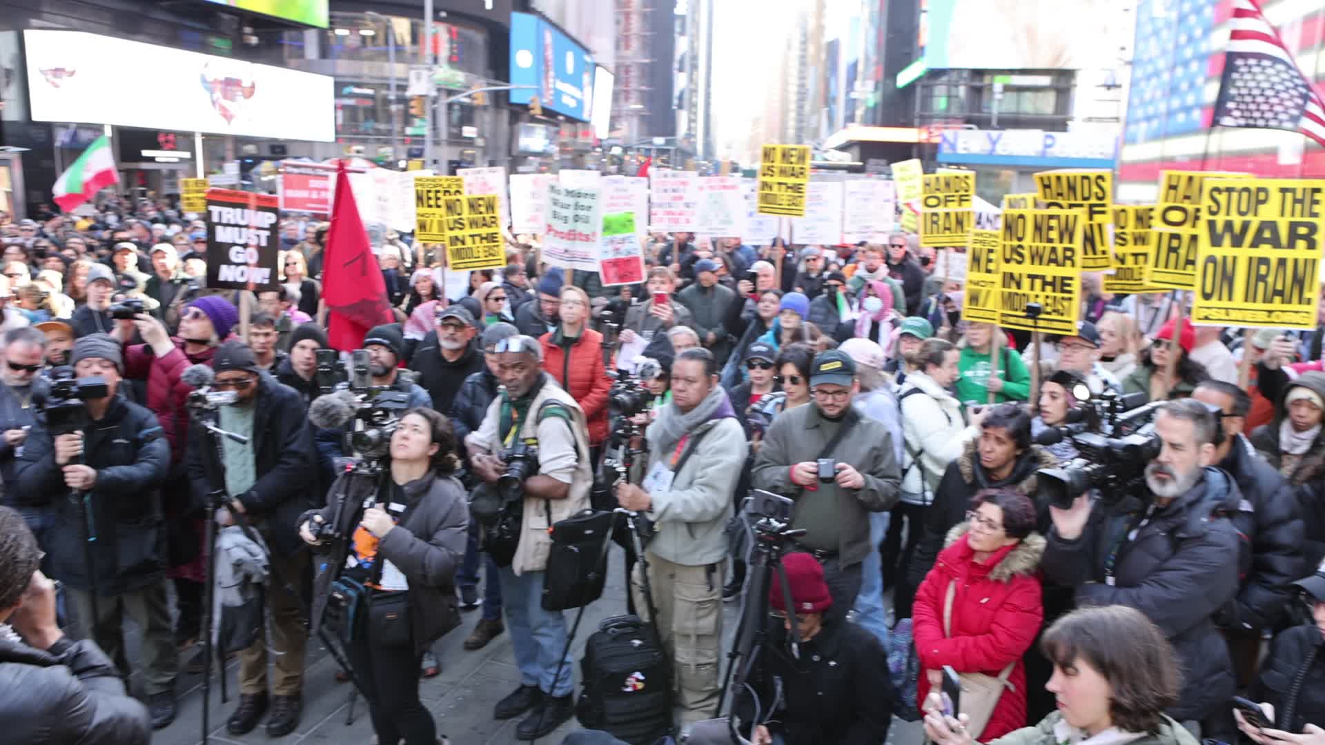 Protest in New York following the US and Israeli attack on Iran.