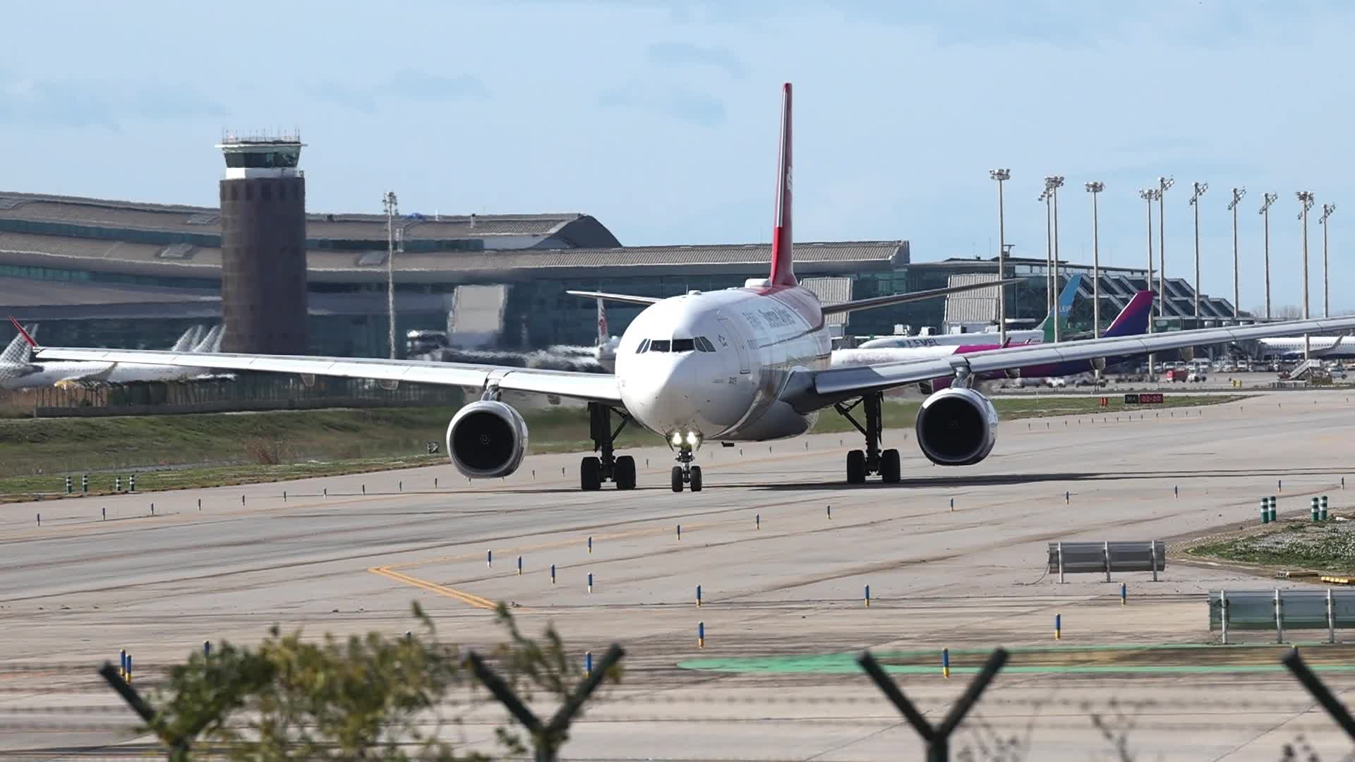 Shenzhen Airlines Airbus A330-343 takes off from Barcelona Airport