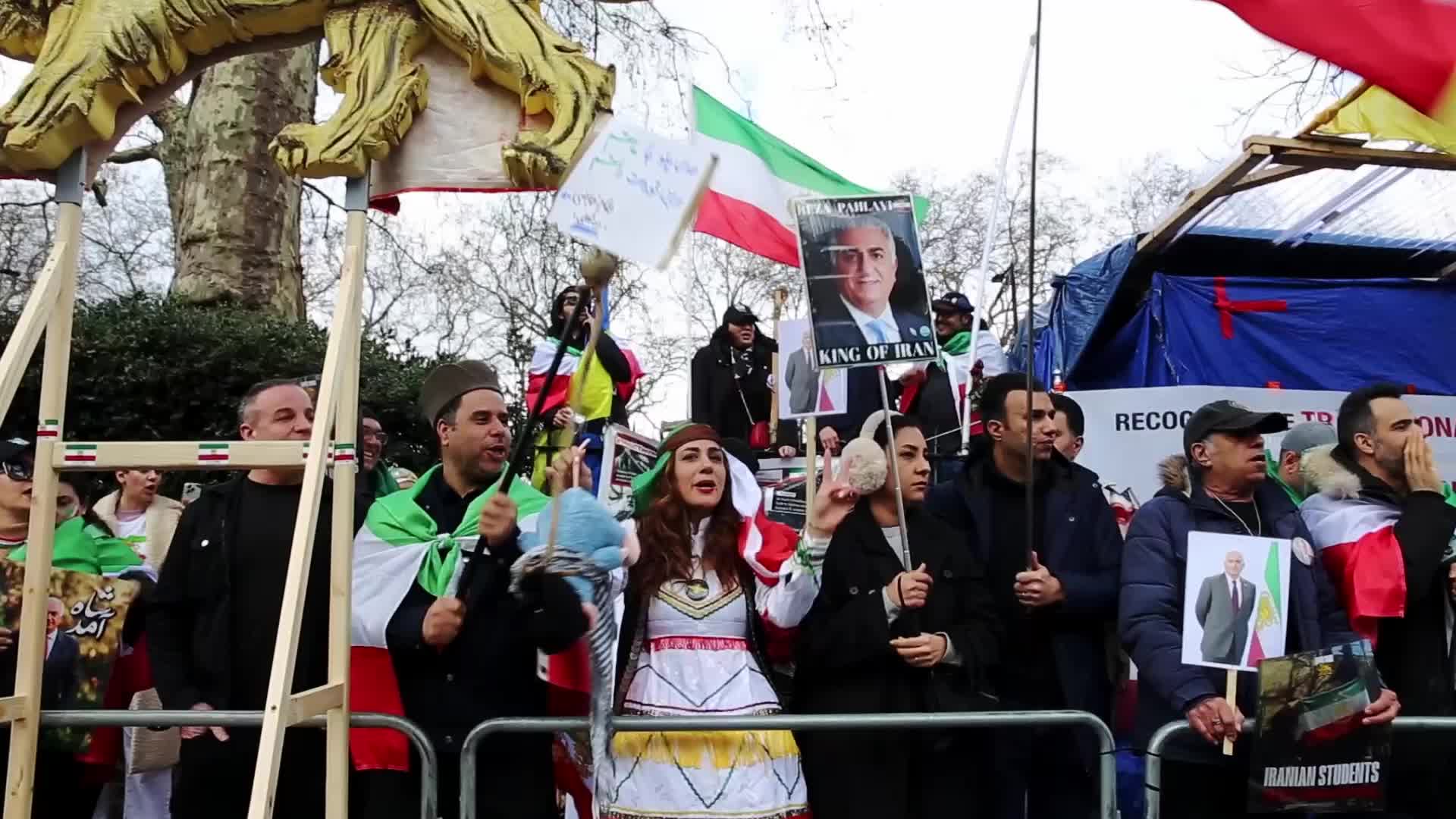 Iranians stage a protest against the Islamic regime in Iran