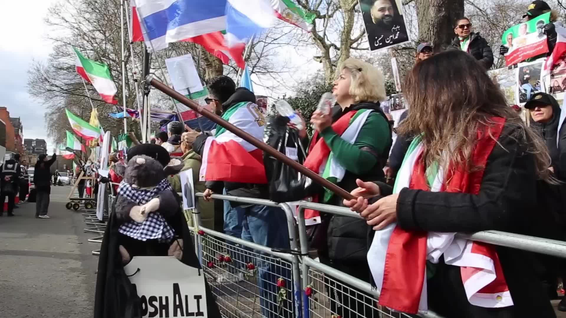 Iranians stage a protest against the Islamic regime in Iran