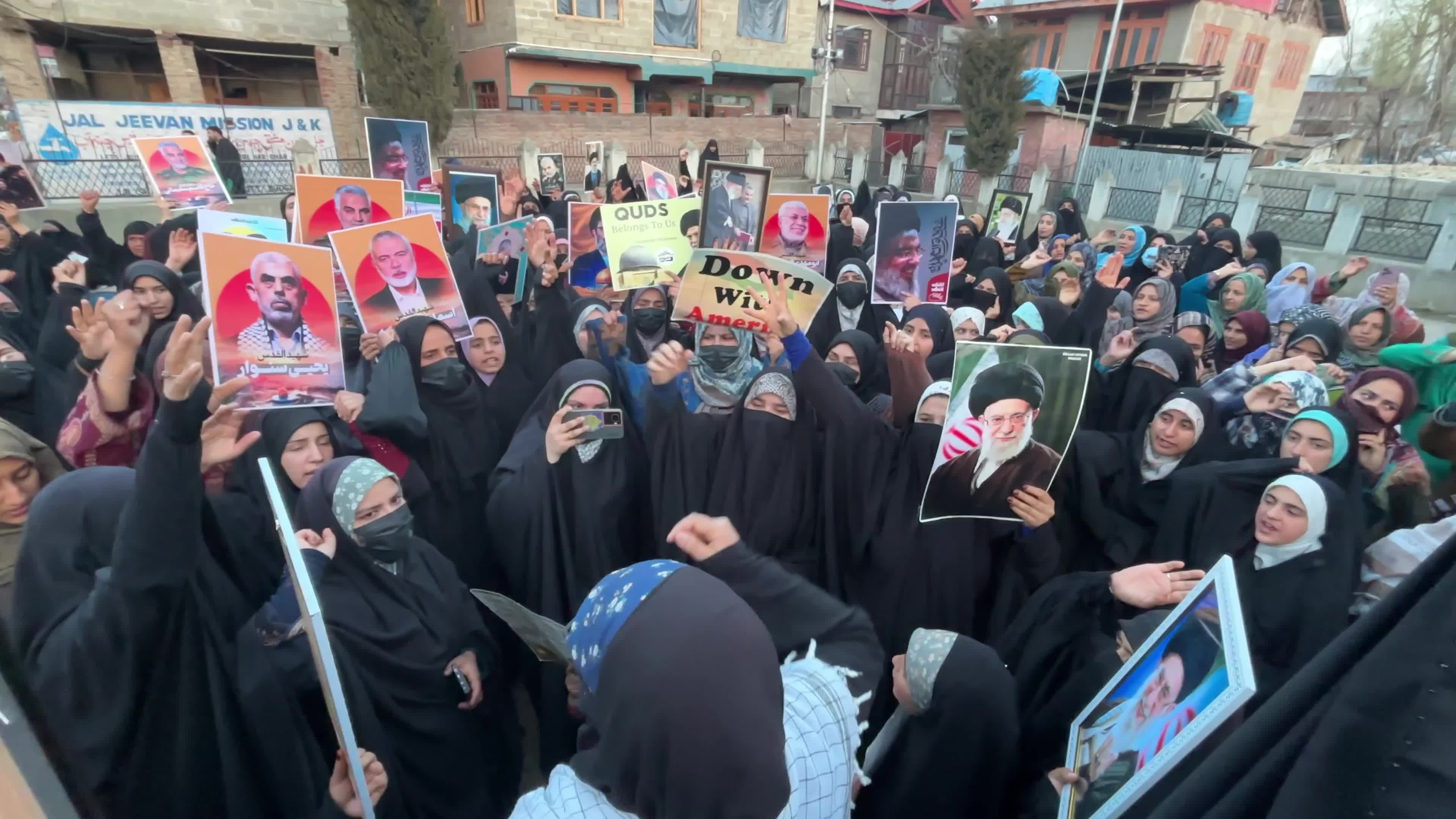 Kashmir Protest Condemns U.S.-Israel Strikes on Iran