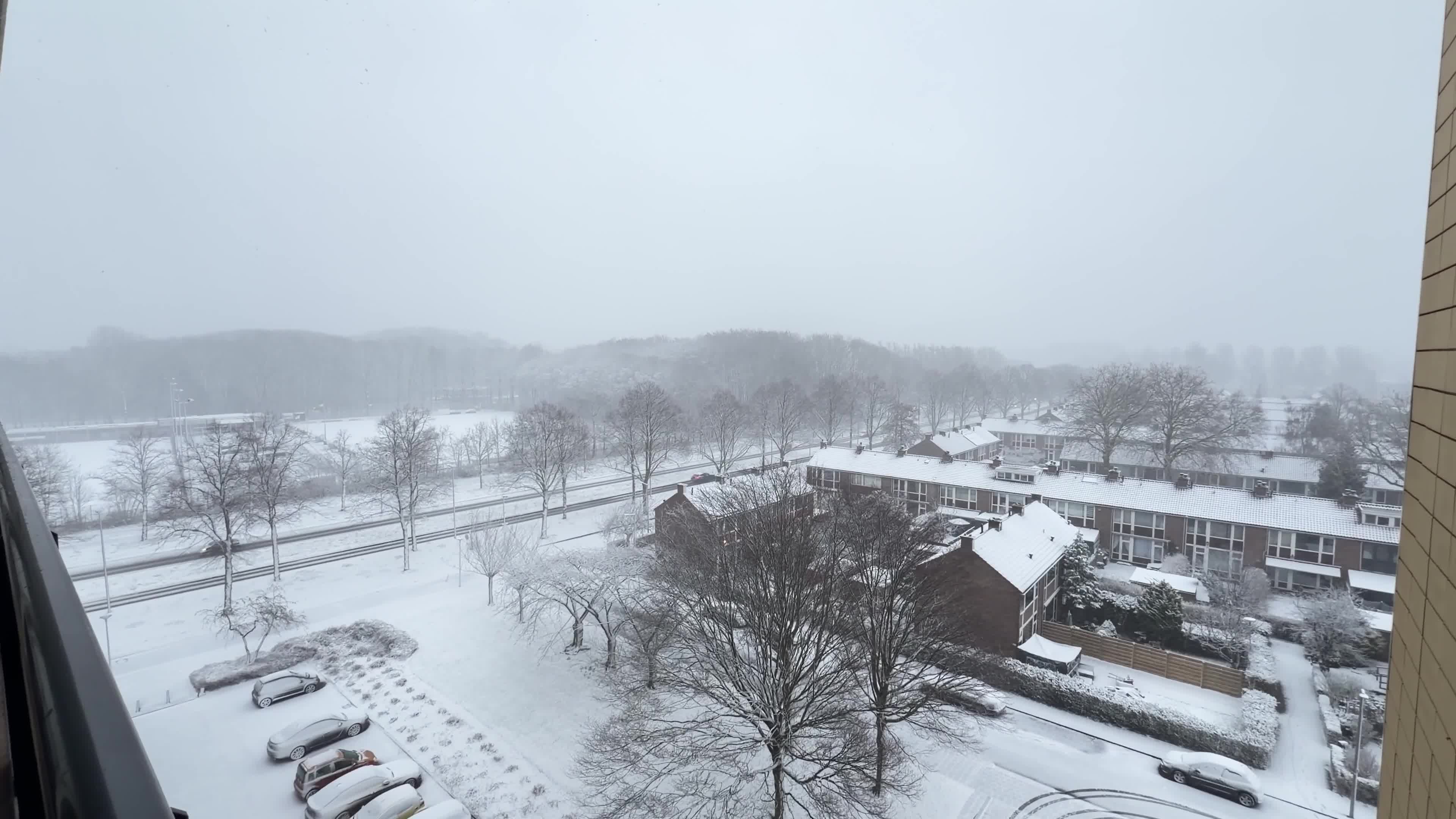 Winter Snowfall Affects the Netherlands